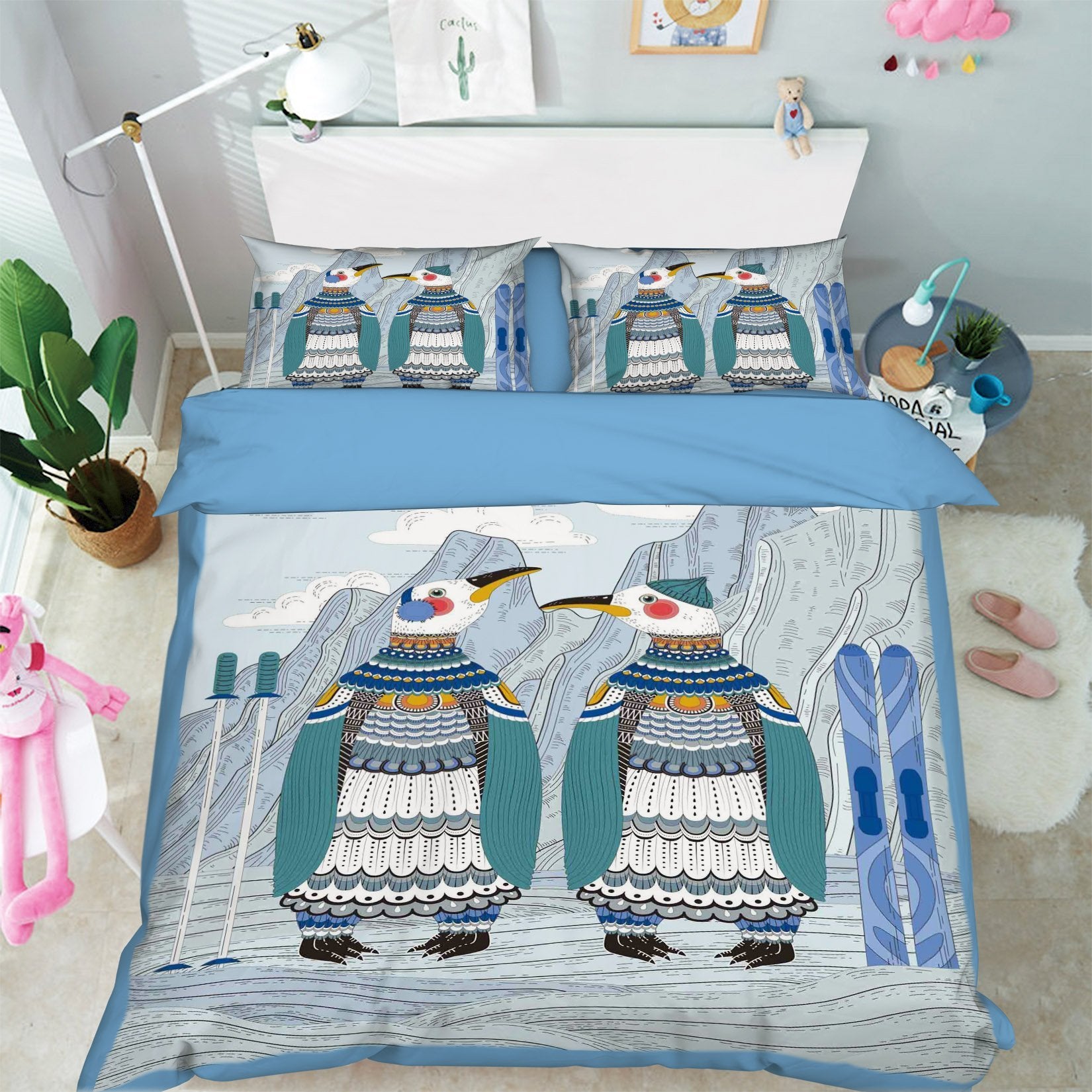 3D Sweater Penguin 042 Bed Pillowcases Quilt Wallpaper AJ Wallpaper