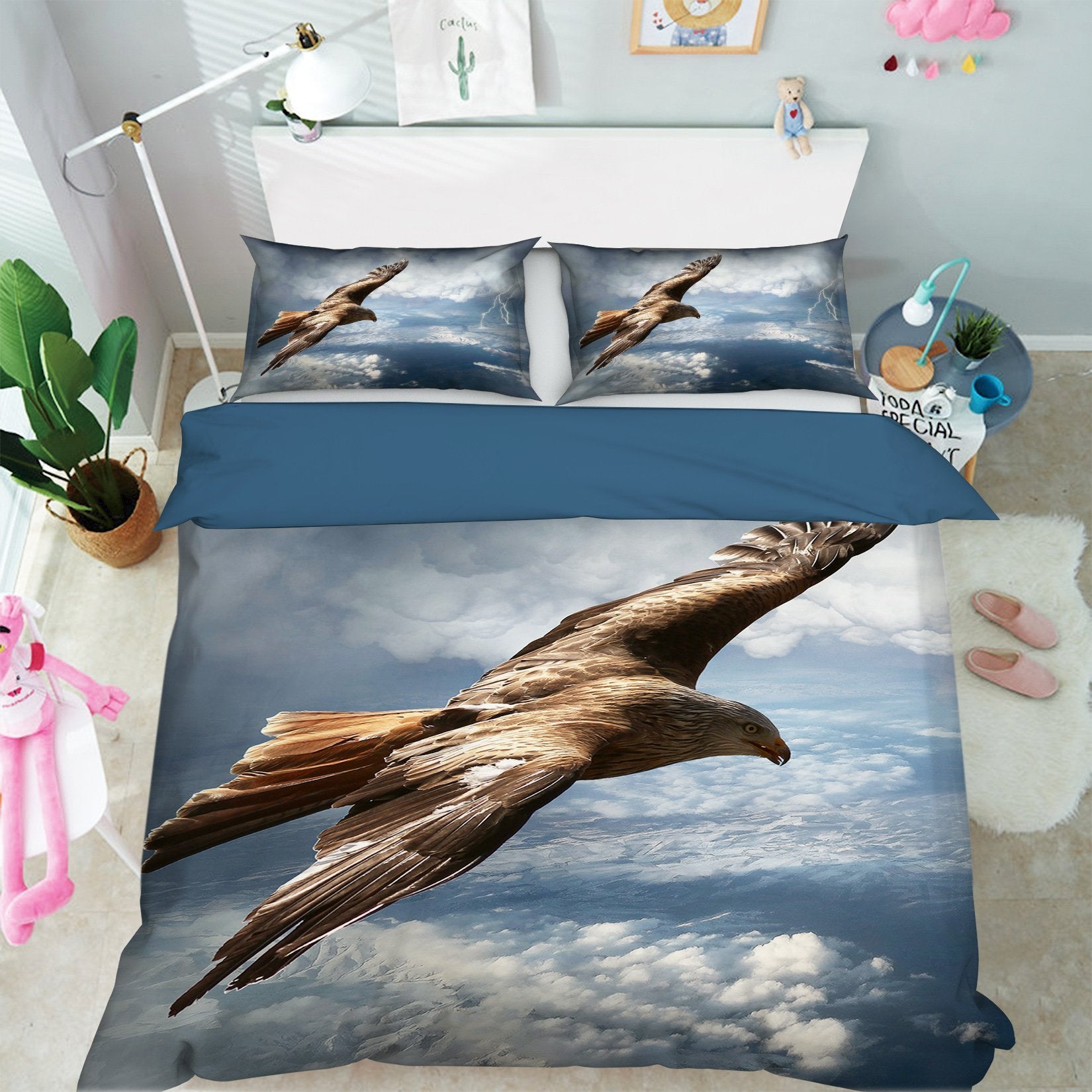 3D Eagle Sea 1911 Bed Pillowcases Quilt Quiet Covers AJ Creativity Home