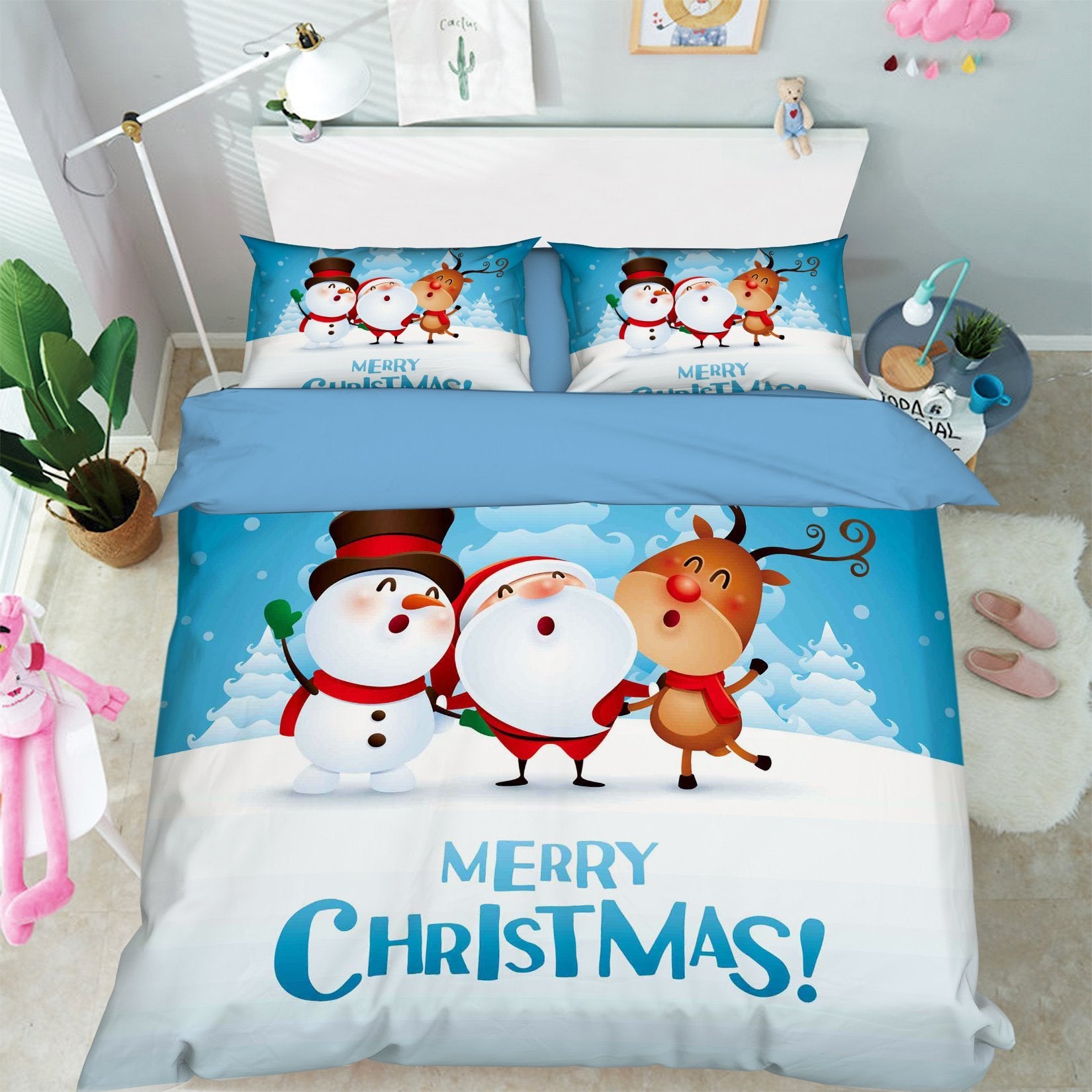 3D Christmas Dancing 077 Bed Pillowcases Quilt Wallpaper AJ Wallpaper