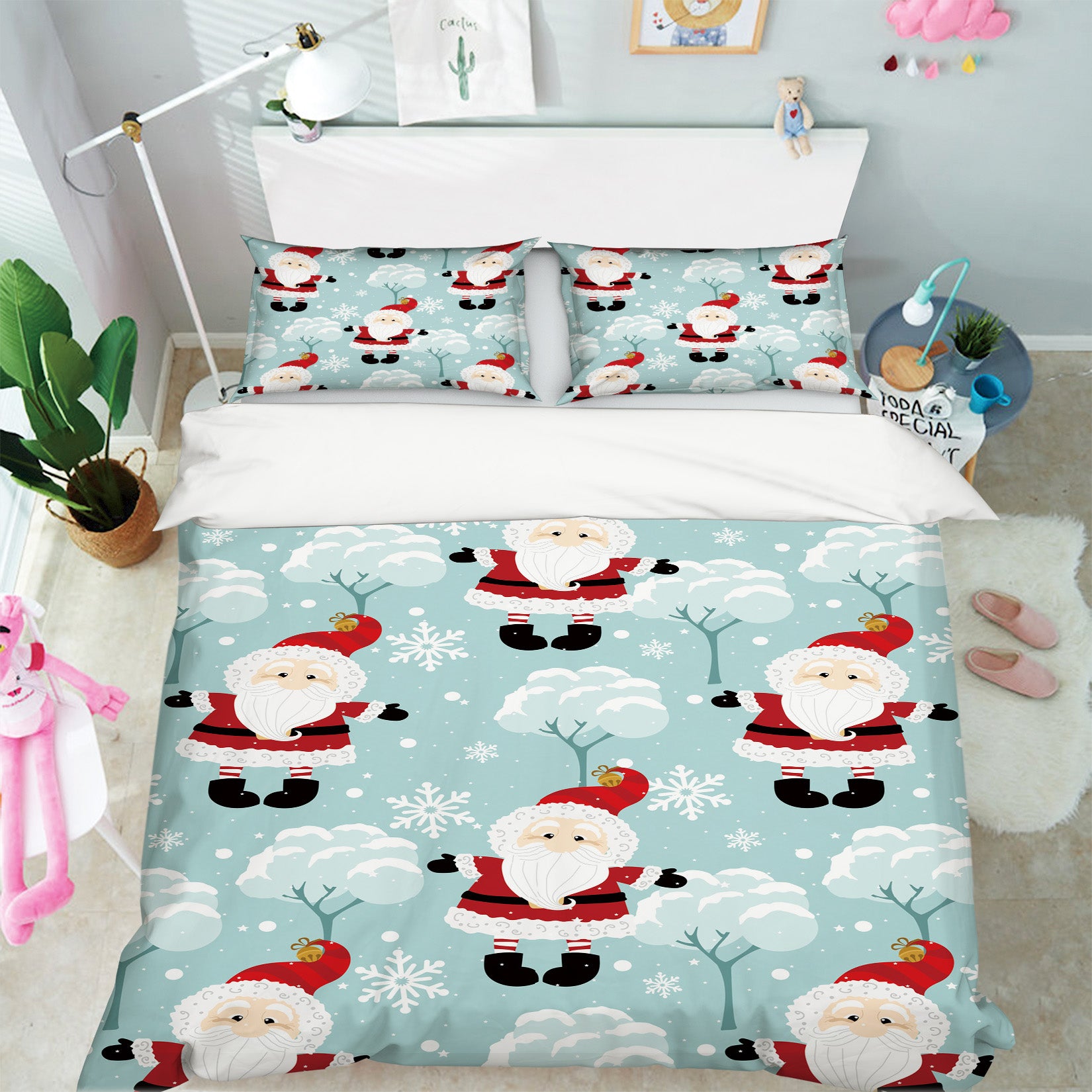 3D Santa Claus 53009 Christmas Quilt Duvet Cover Xmas Bed Pillowcases