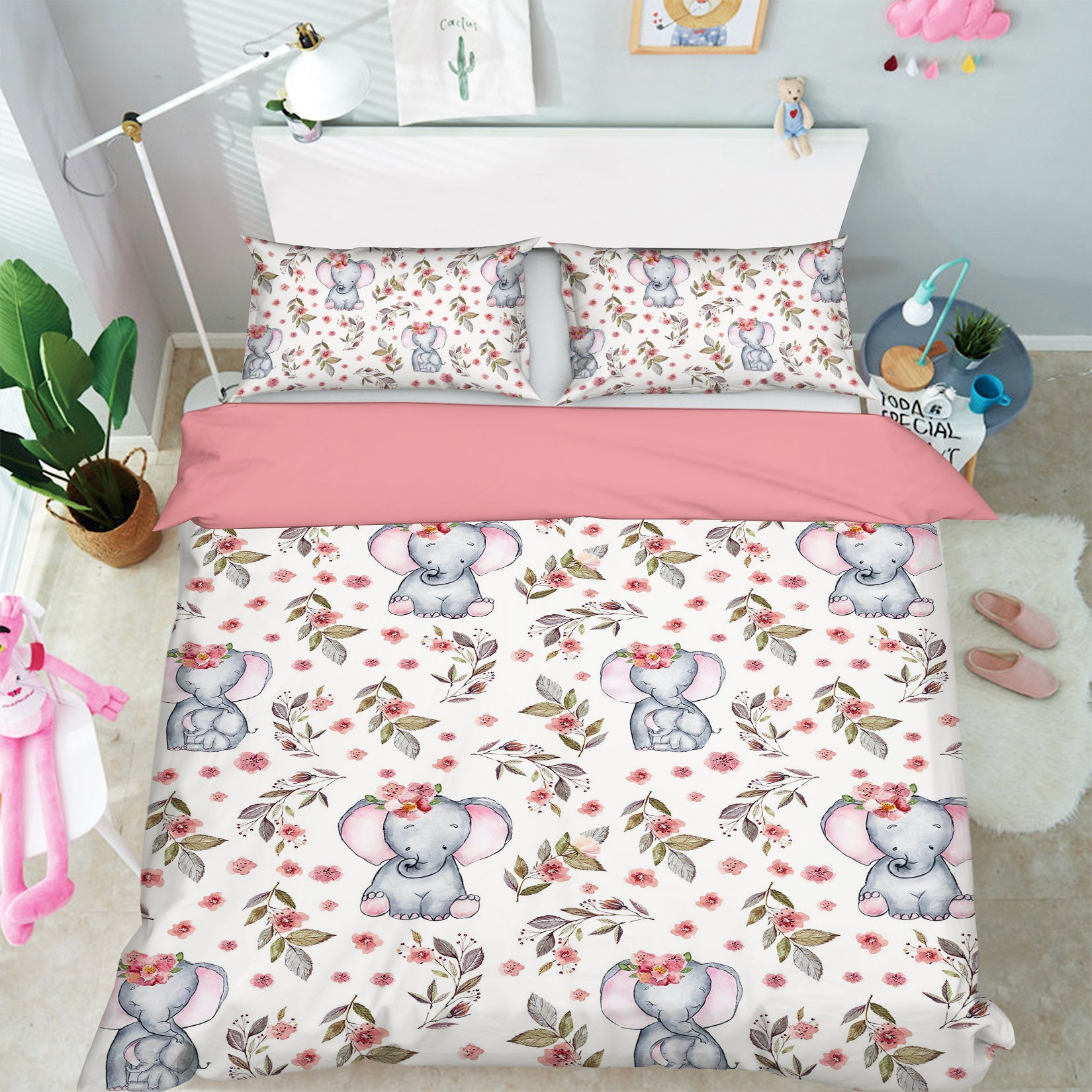 3D Cute Elephant 230 Uta Naumann Bedding Bed Pillowcases Quilt