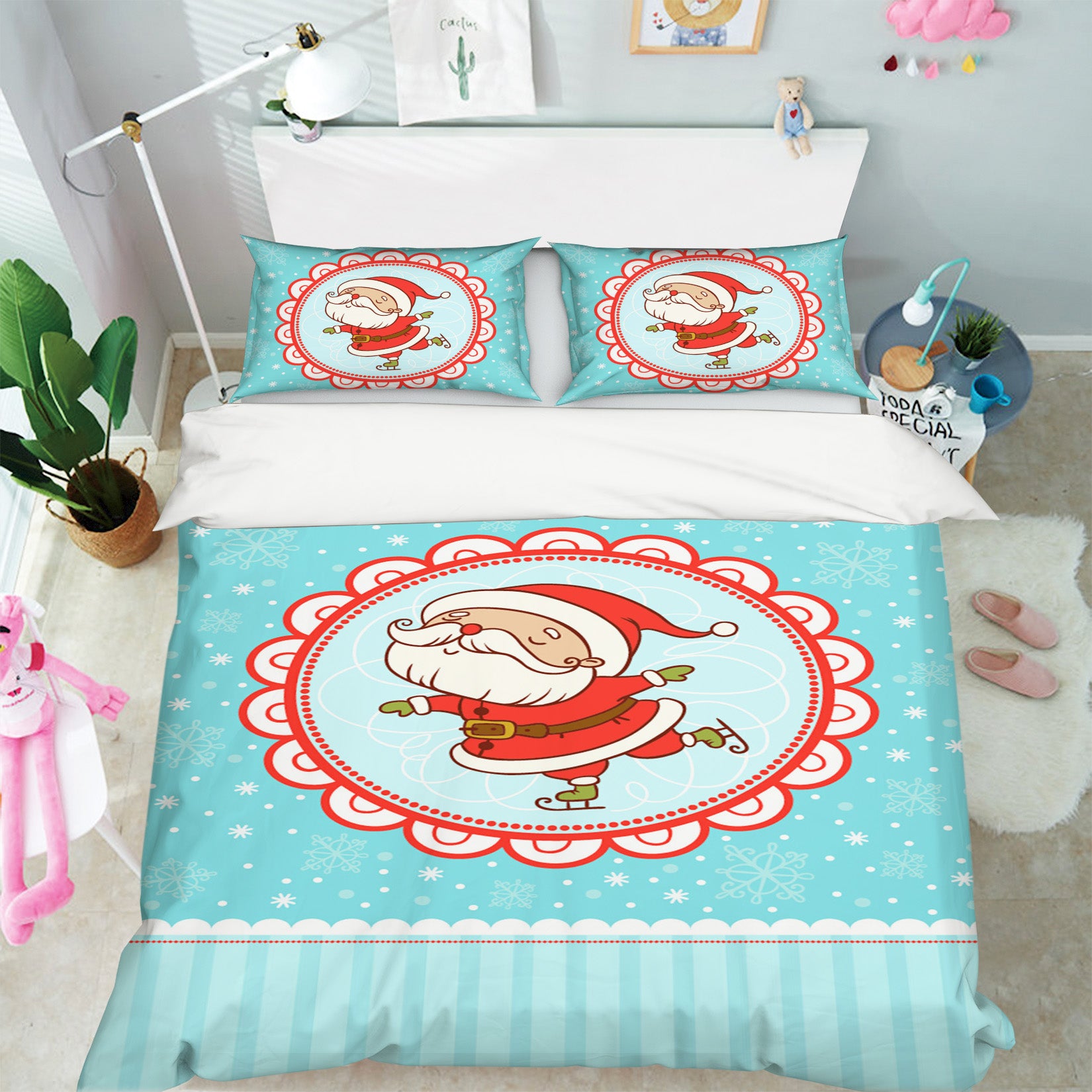 3D Santa Claus 31127 Christmas Quilt Duvet Cover Xmas Bed Pillowcases