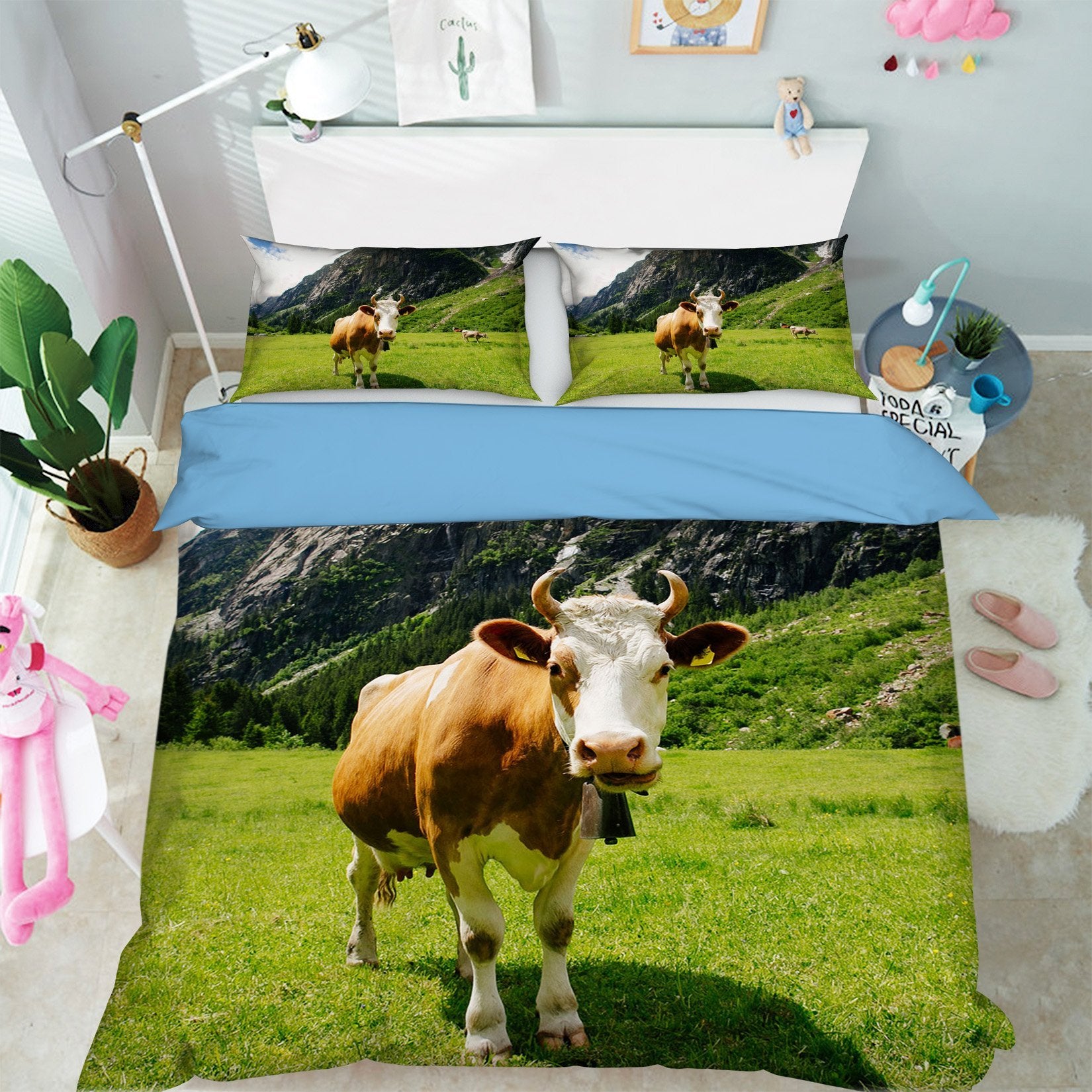 3D Prairie Cow 1904 Bed Pillowcases Quilt Quiet Covers AJ Creativity Home