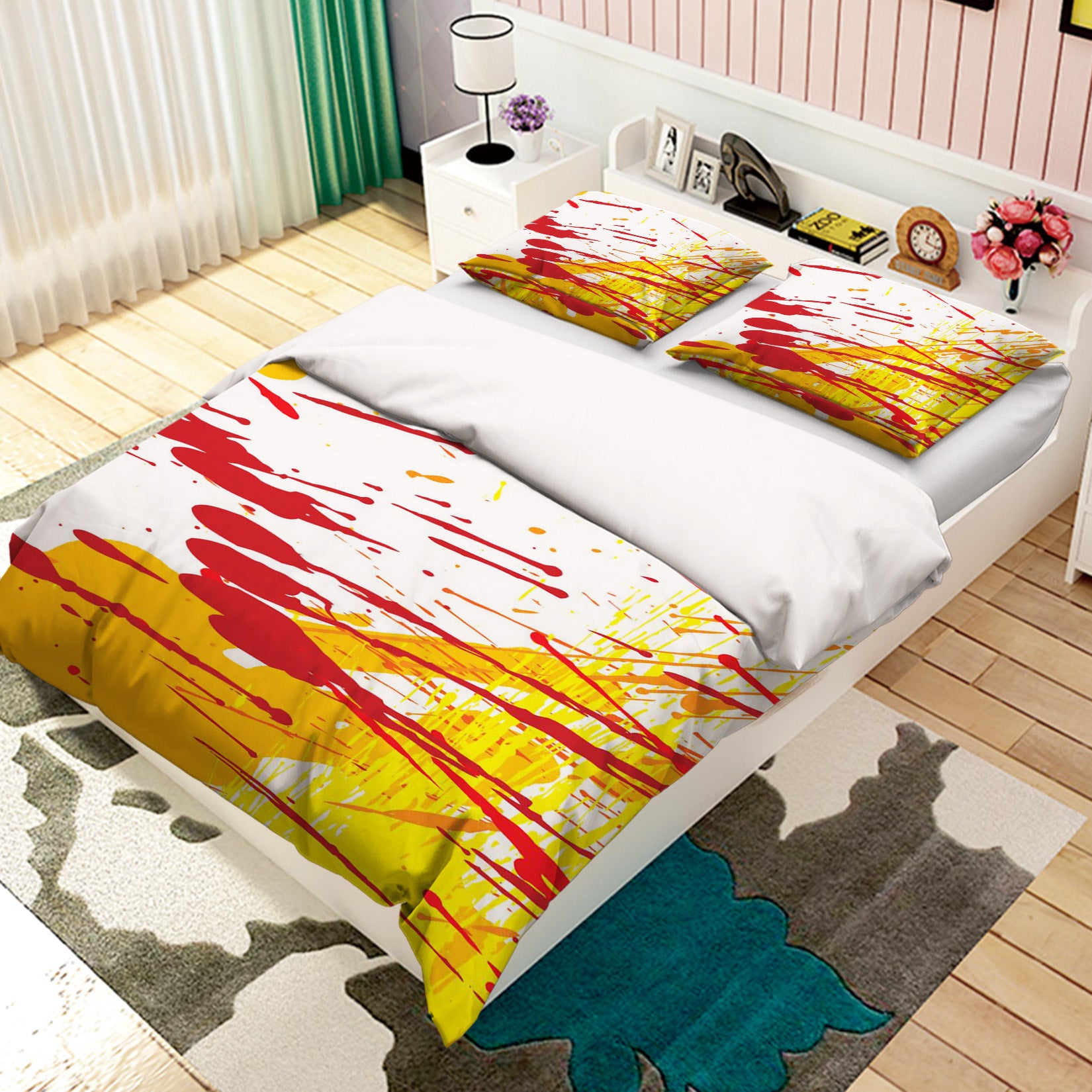 3D Red Water Drops 089 Bed Pillowcases Quilt