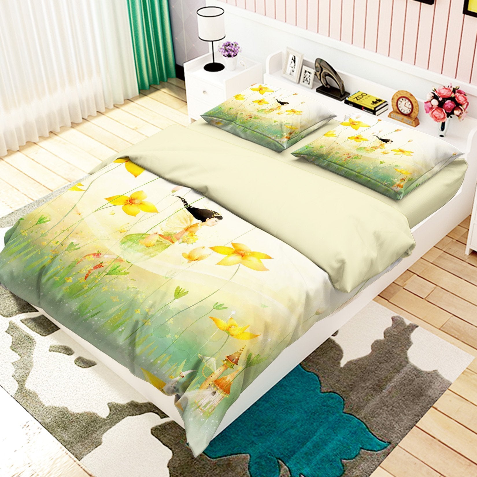 3D Flying Flowers Elf 338 Bed Pillowcases Quilt Wallpaper AJ Wallpaper