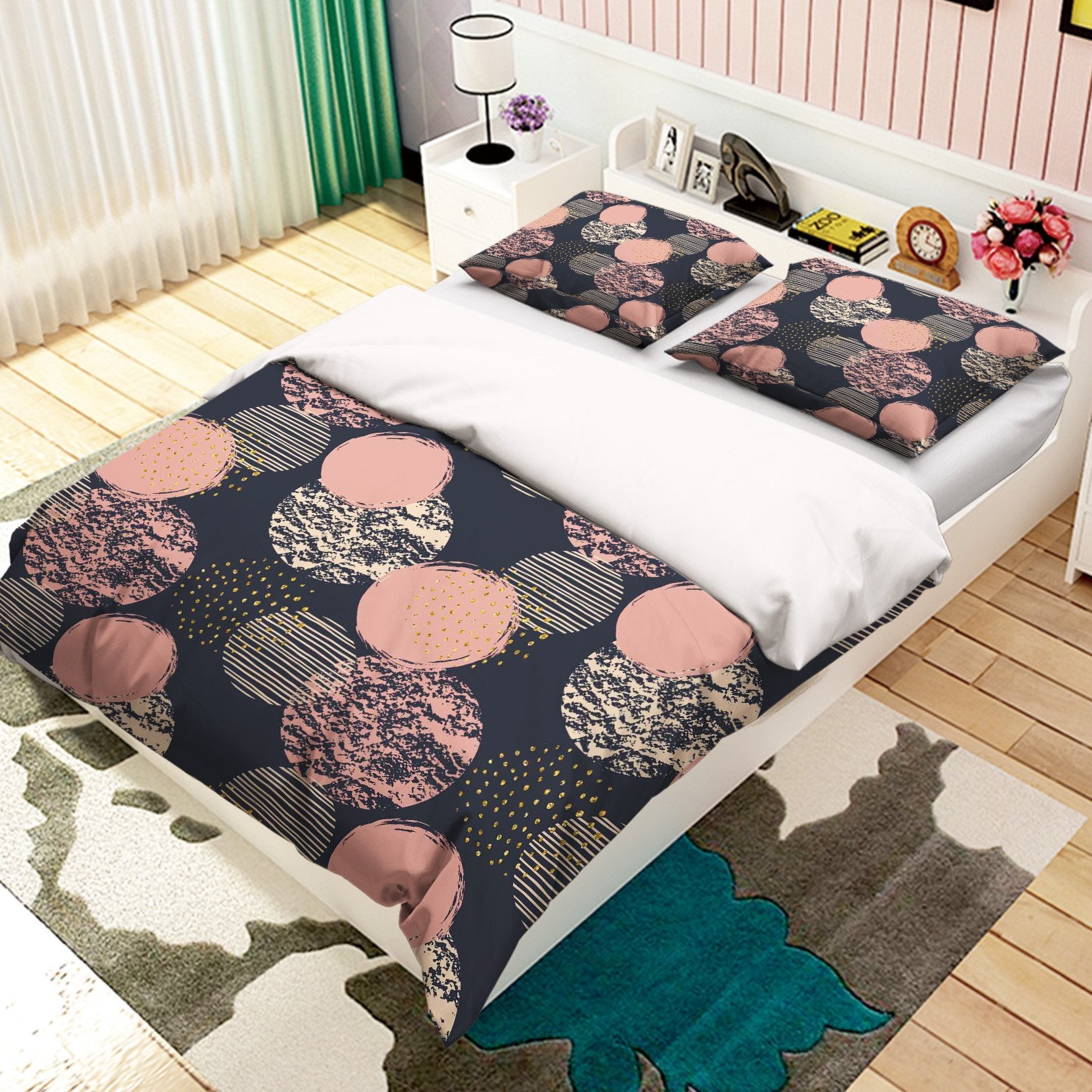 3D Circular Pattern 056 Bed Pillowcases Quilt Wallpaper AJ Wallpaper