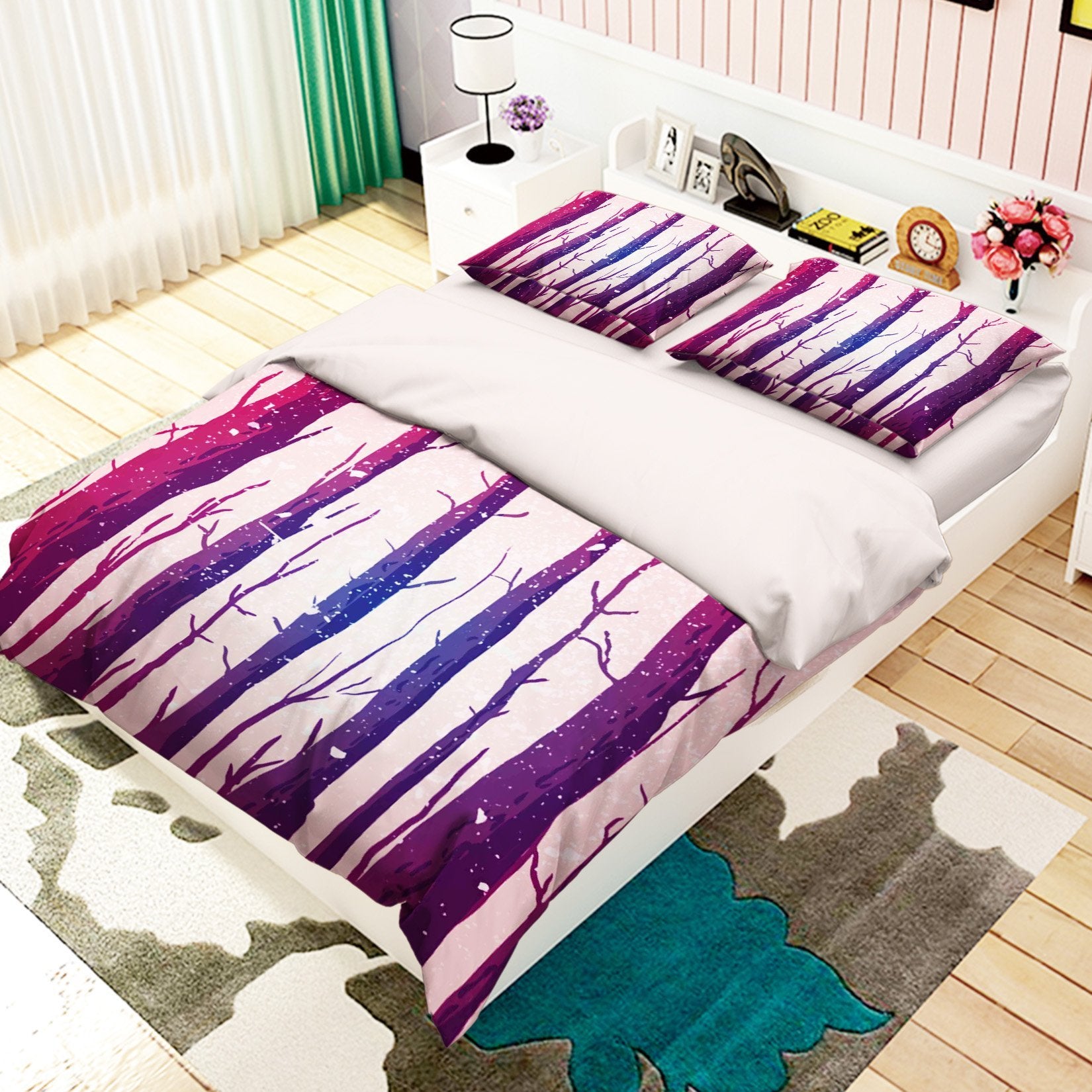 3D Trees Trunks Pattern 355 Bed Pillowcases Quilt Wallpaper AJ Wallpaper