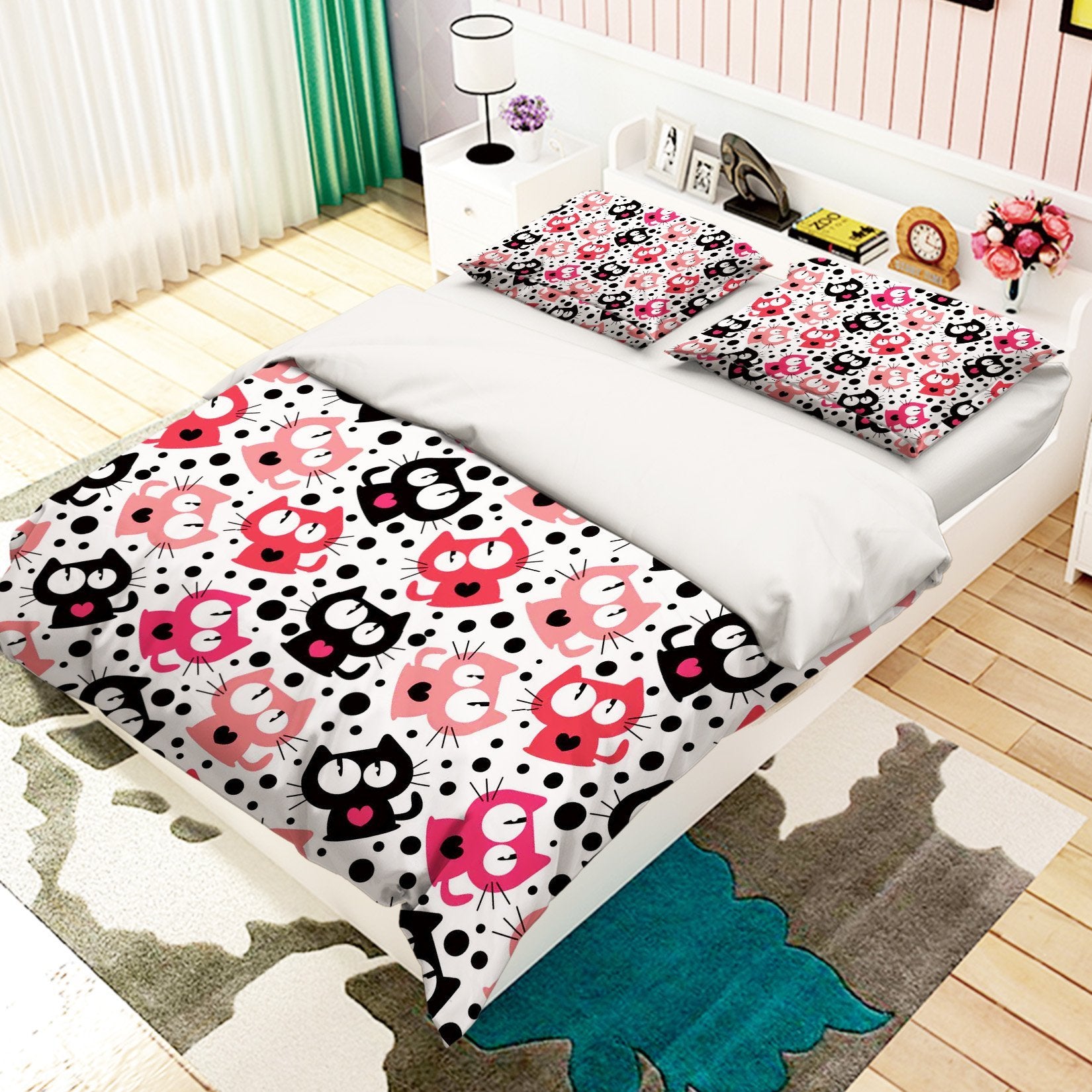 3D Cats Dots Pattern 324 Bed Pillowcases Quilt Wallpaper AJ Wallpaper