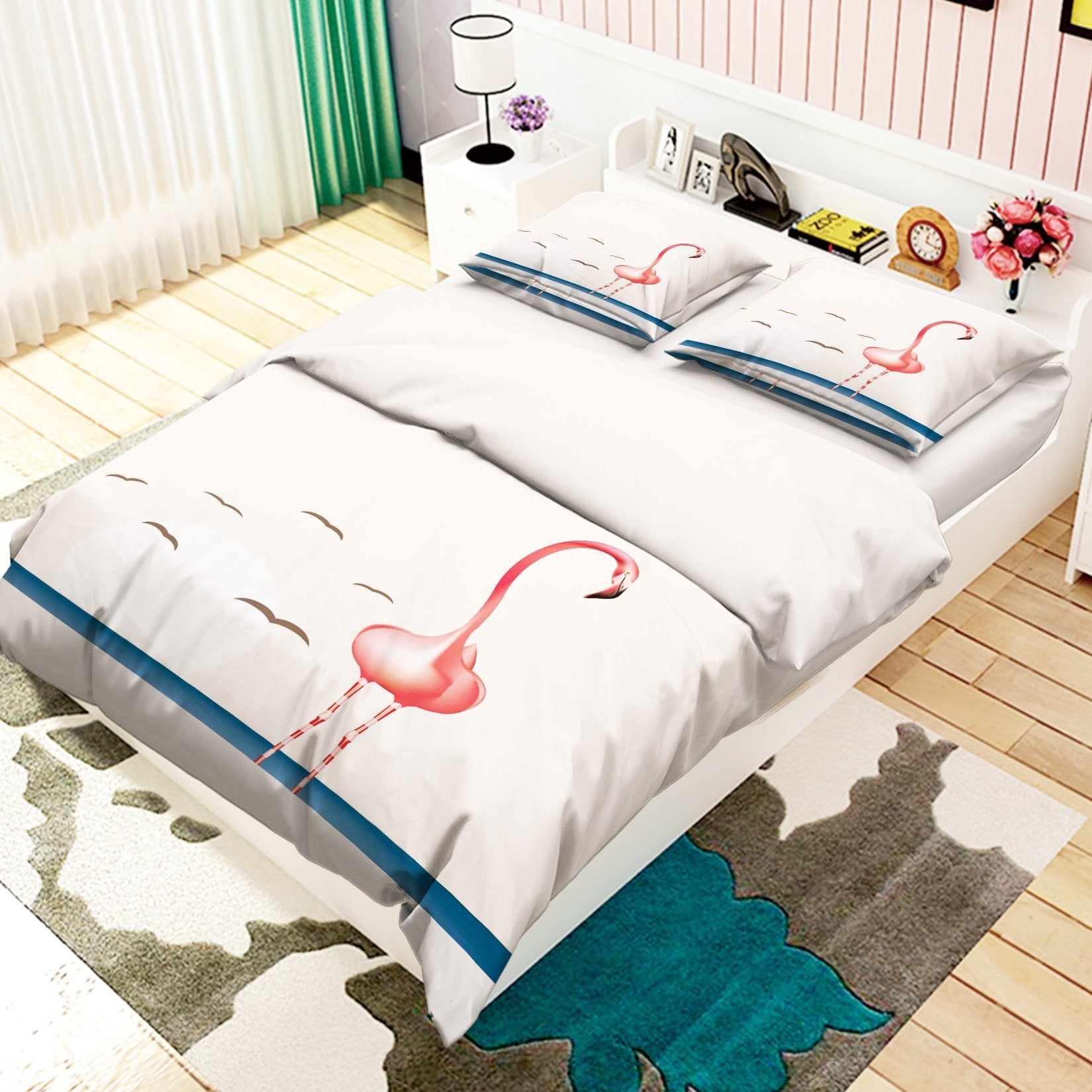 3D Lonely Flamingo 147 Bed Pillowcases Quilt Wallpaper AJ Wallpaper