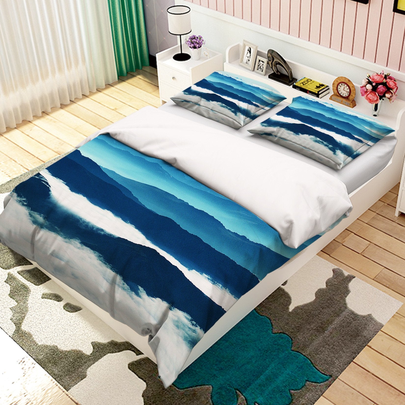 3D Vision Mountain 083 Bed Pillowcases Quilt Wallpaper AJ Wallpaper