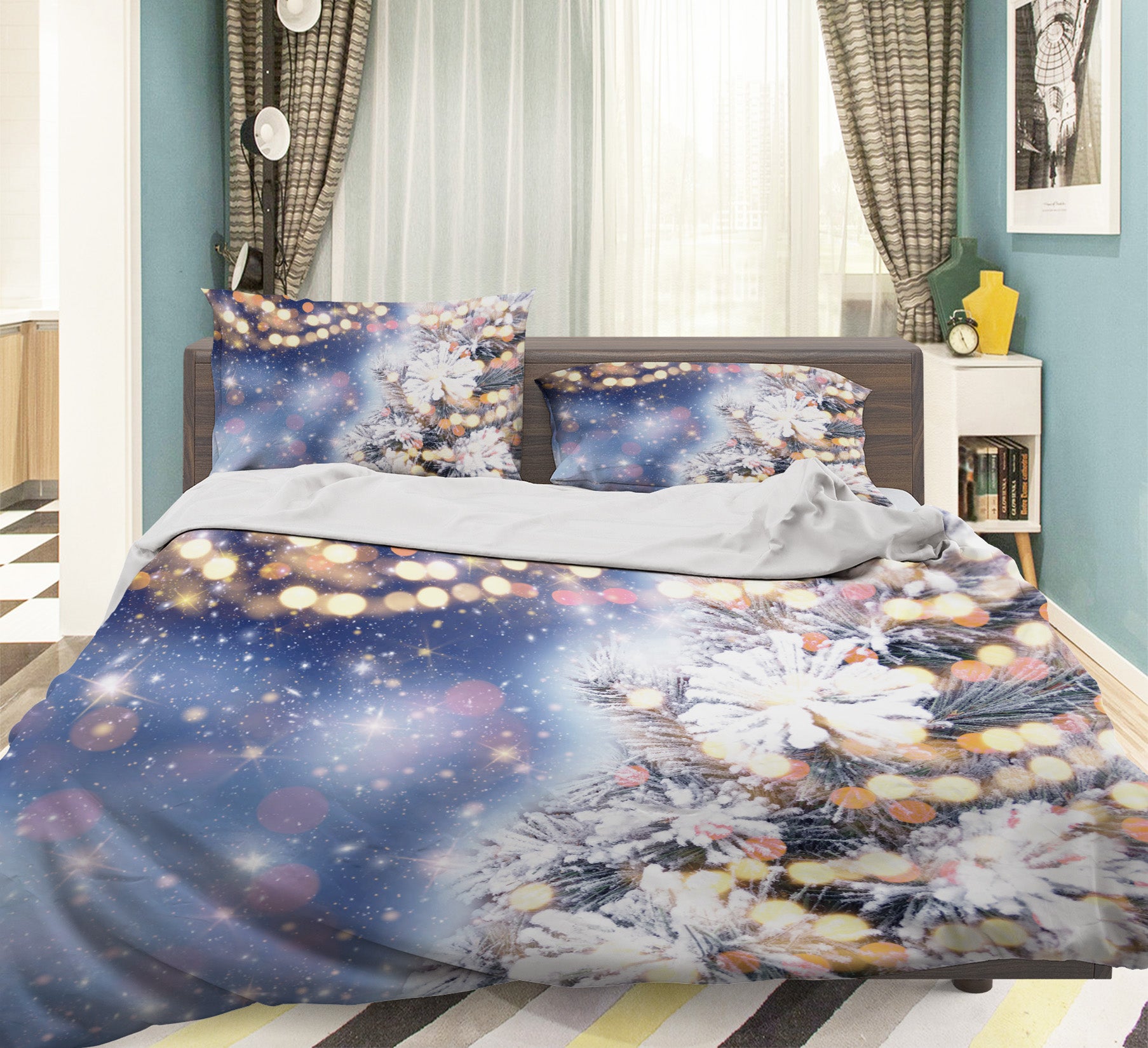 3D Snow Branches 53043 Christmas Quilt Duvet Cover Xmas Bed Pillowcases