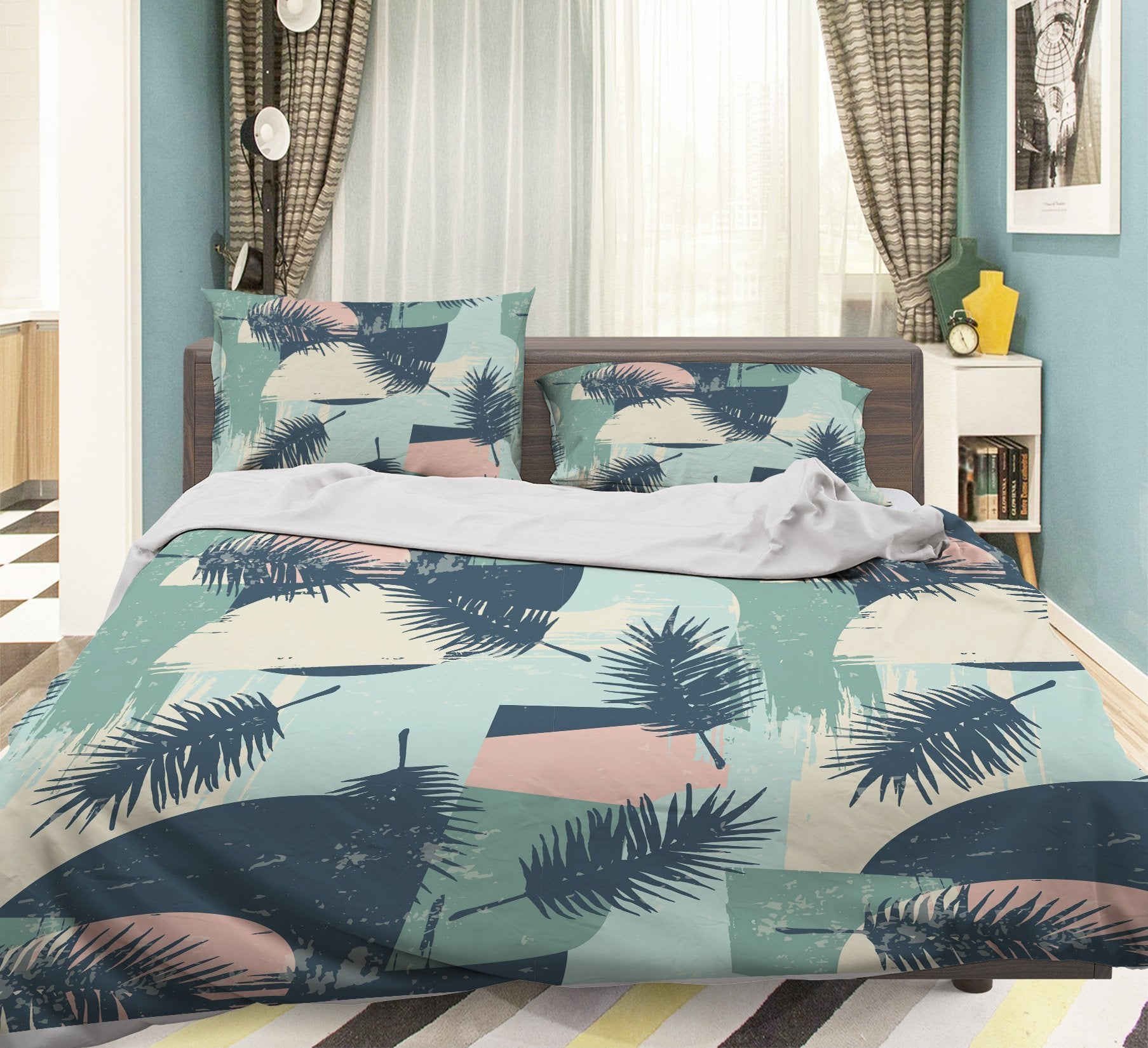 3D Colored Feathers 073 Bed Pillowcases Quilt Wallpaper AJ Wallpaper