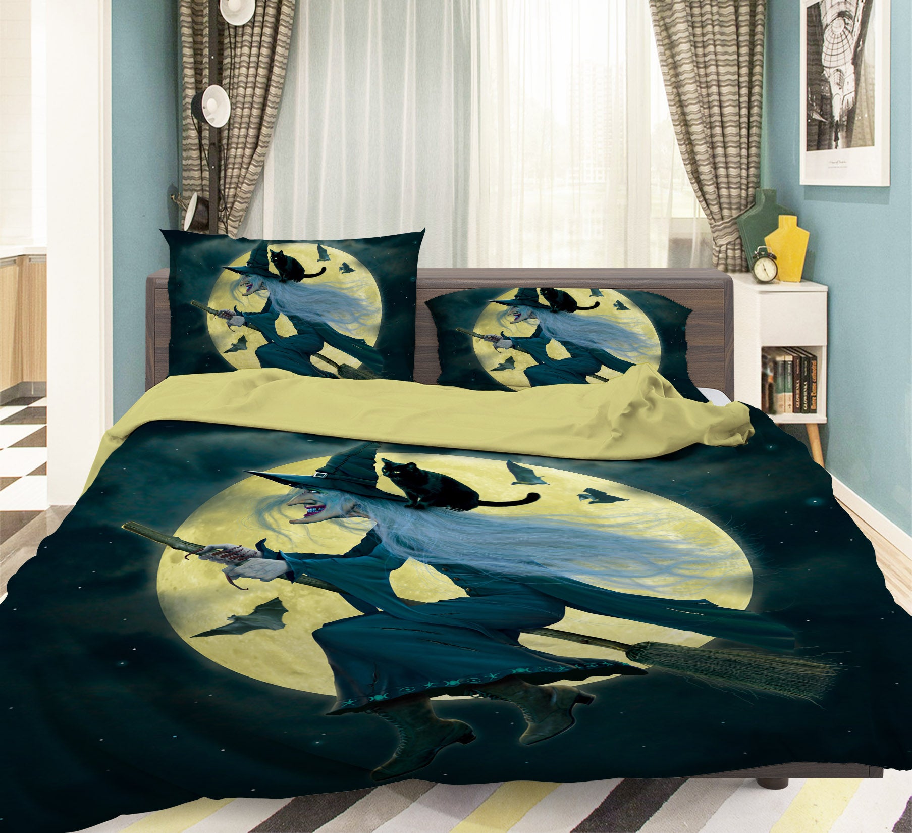 3D Witch 101 Bed Pillowcases Quilt Exclusive Designer Vincent