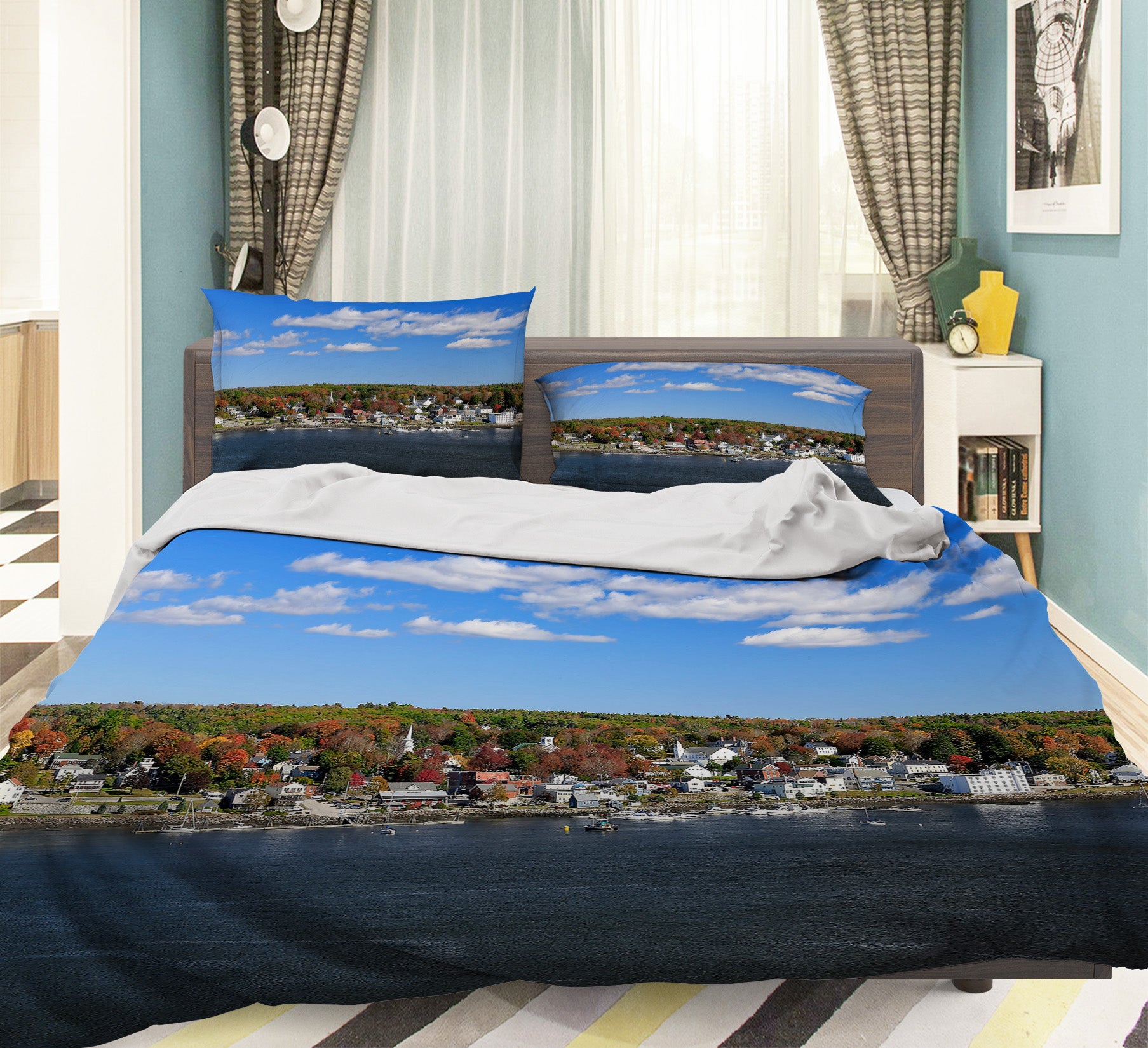 3D Seaside House 62170 Kathy Barefield Bedding Bed Pillowcases Quilt