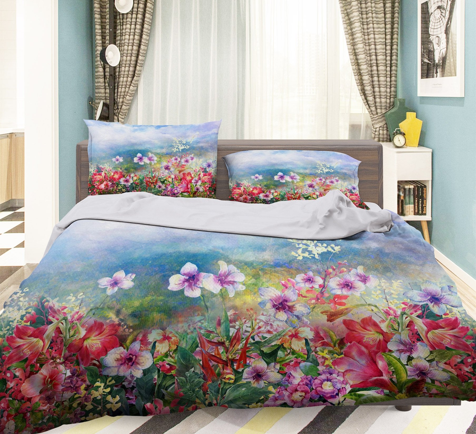 3D Flowers Painting 185 Bed Pillowcases Quilt Wallpaper AJ Wallpaper