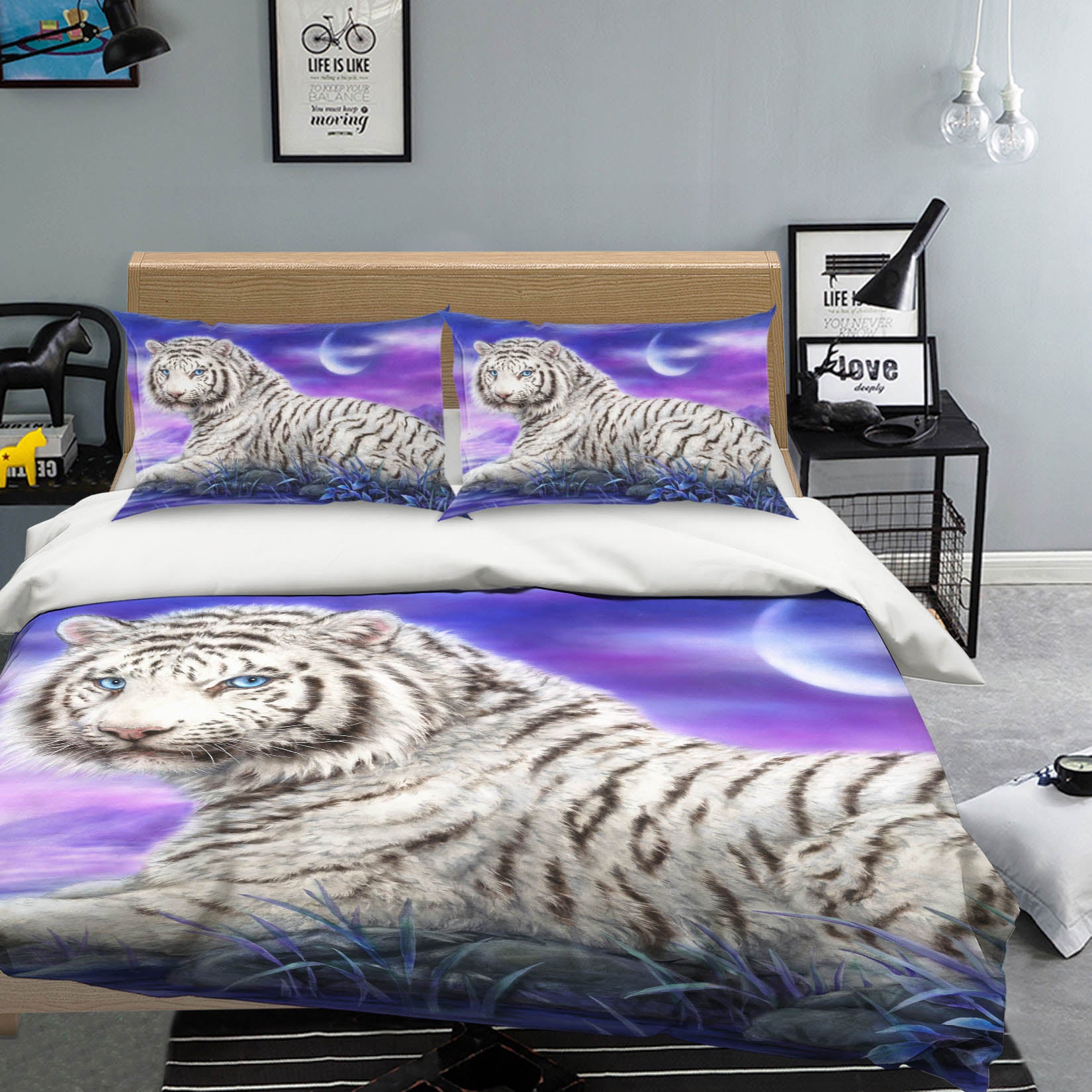 3D Tiger Moon 5937 Kayomi Harai Bedding Bed Pillowcases Quilt Cover Duvet Cover