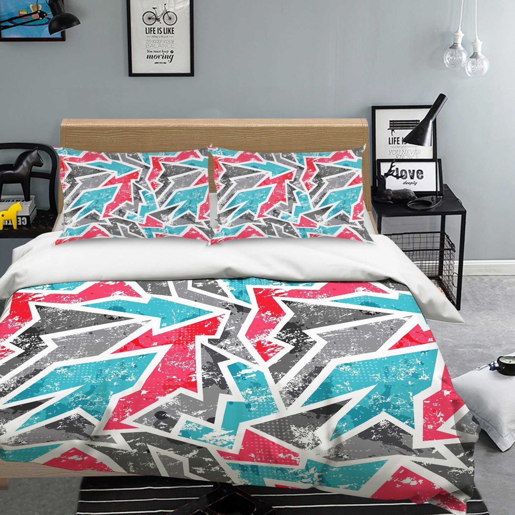 3D Color Pattern 024 Bed Pillowcases Quilt Wallpaper AJ Wallpaper