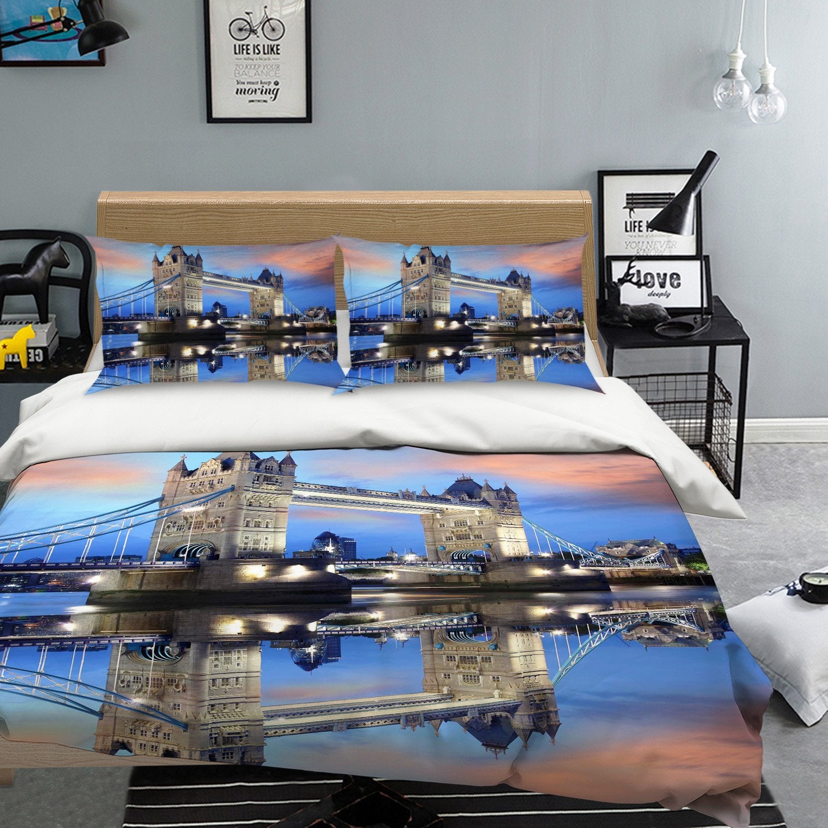 3D Bridge Shadow 023 Bed Pillowcases Quilt Wallpaper AJ Wallpaper