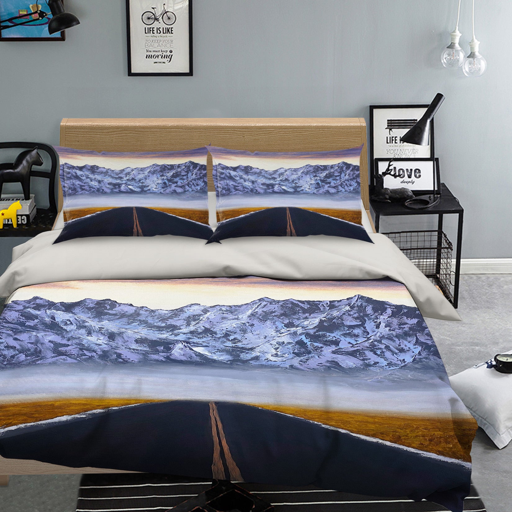 3D Snow Mountain Highway 9799 Marina Zotova Bedding Bed Pillowcases Quilt