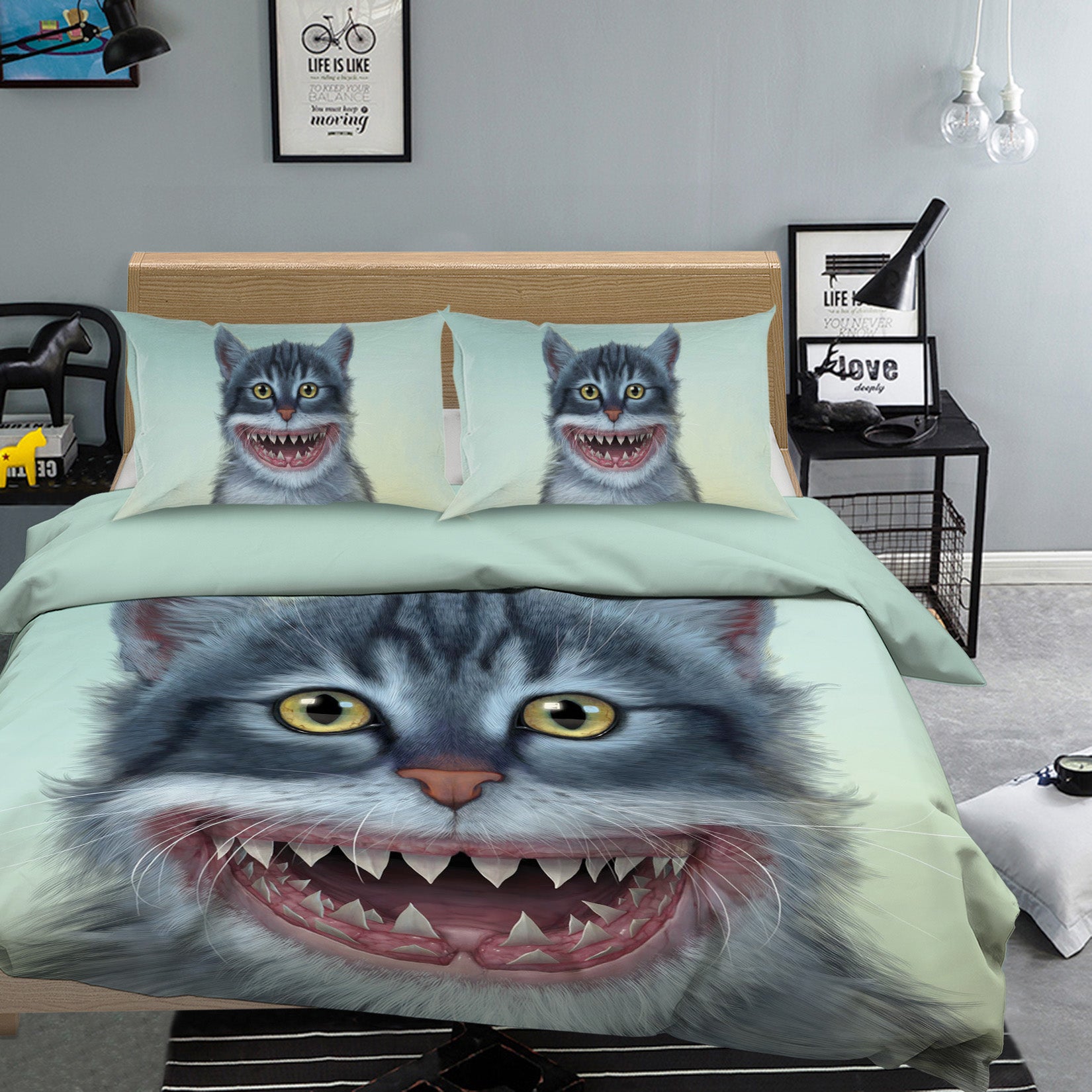 3D Sharkitten 079 Bed Pillowcases Quilt Exclusive Designer Vincent