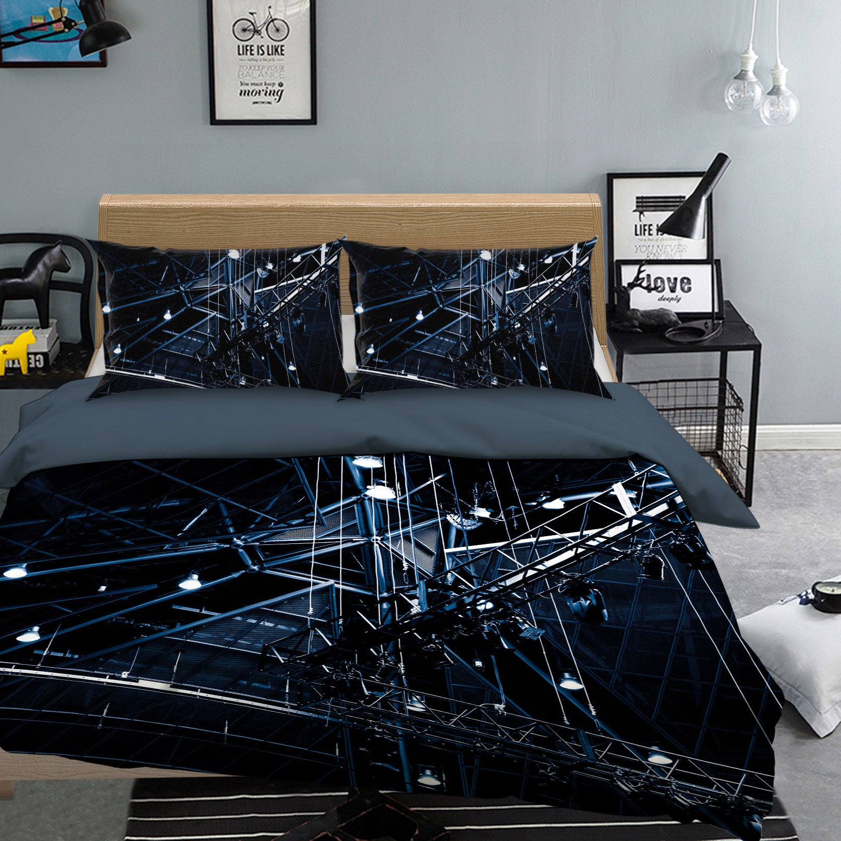 3D Bright Light 2001 Noirblanc777 Bedding Bed Pillowcases Quilt