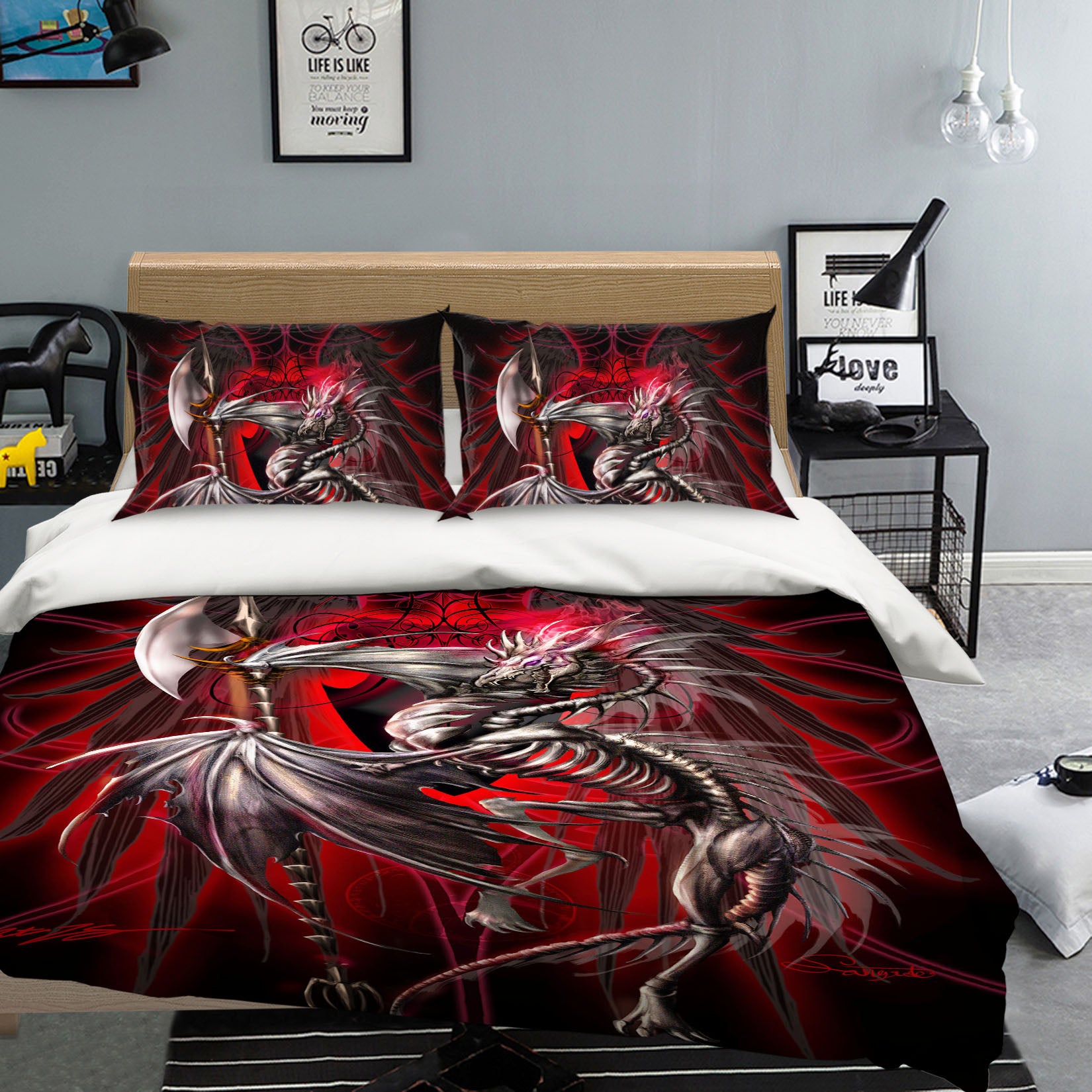 3D Gray Dragon 8324 Ruth Thompson Bedding Bed Pillowcases Quilt Cover Duvet Cover