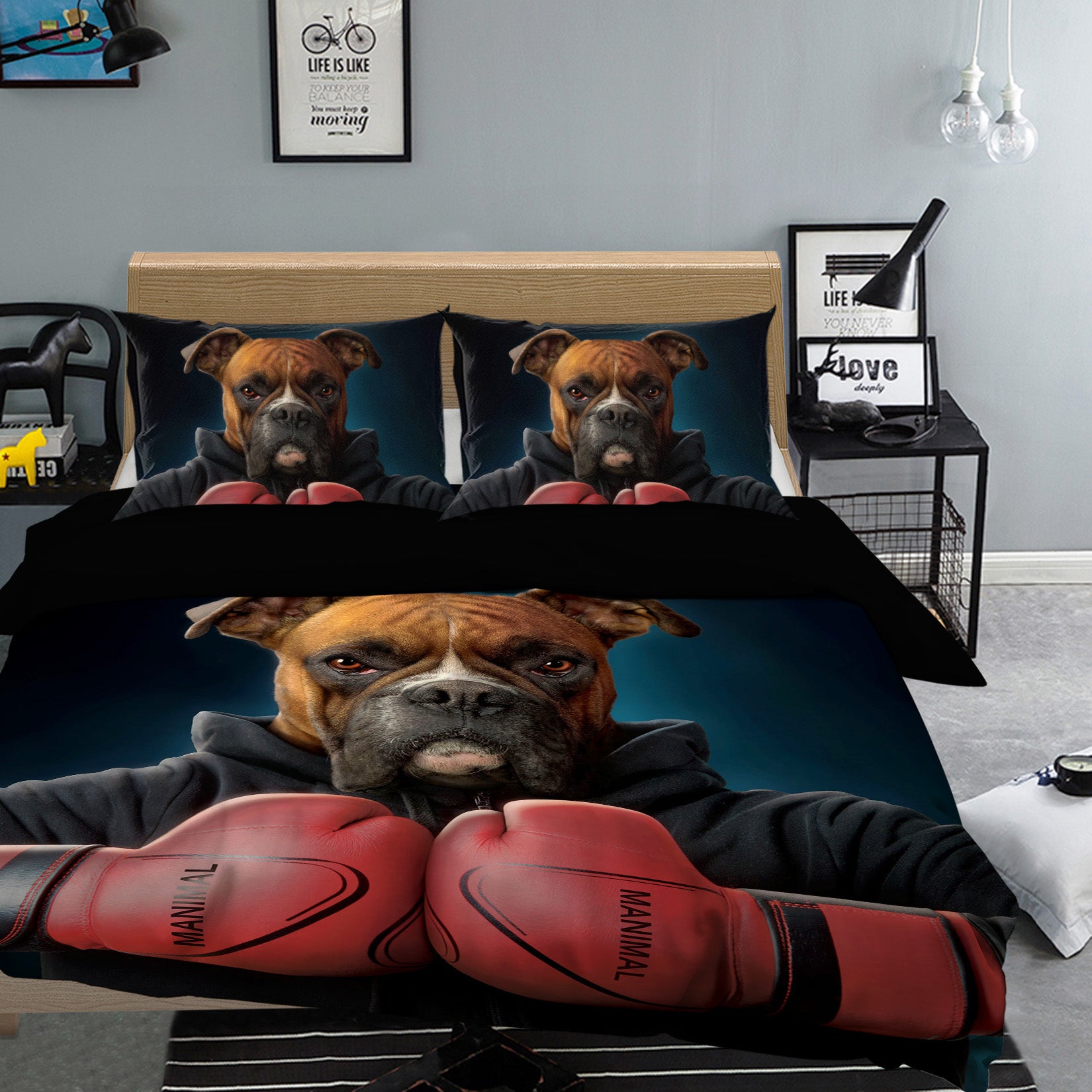 3D Boxer Dog 023 Bed Pillowcases Quilt Exclusive Designer Vincent