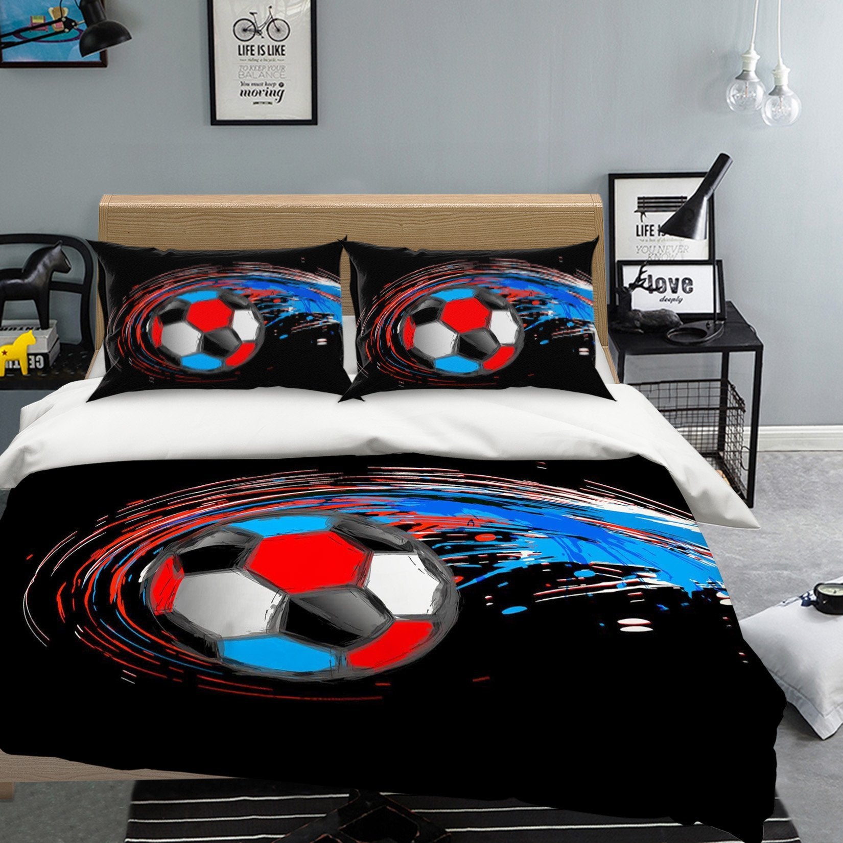 3D Air Football 137 Bed Pillowcases Quilt Wallpaper AJ Wallpaper