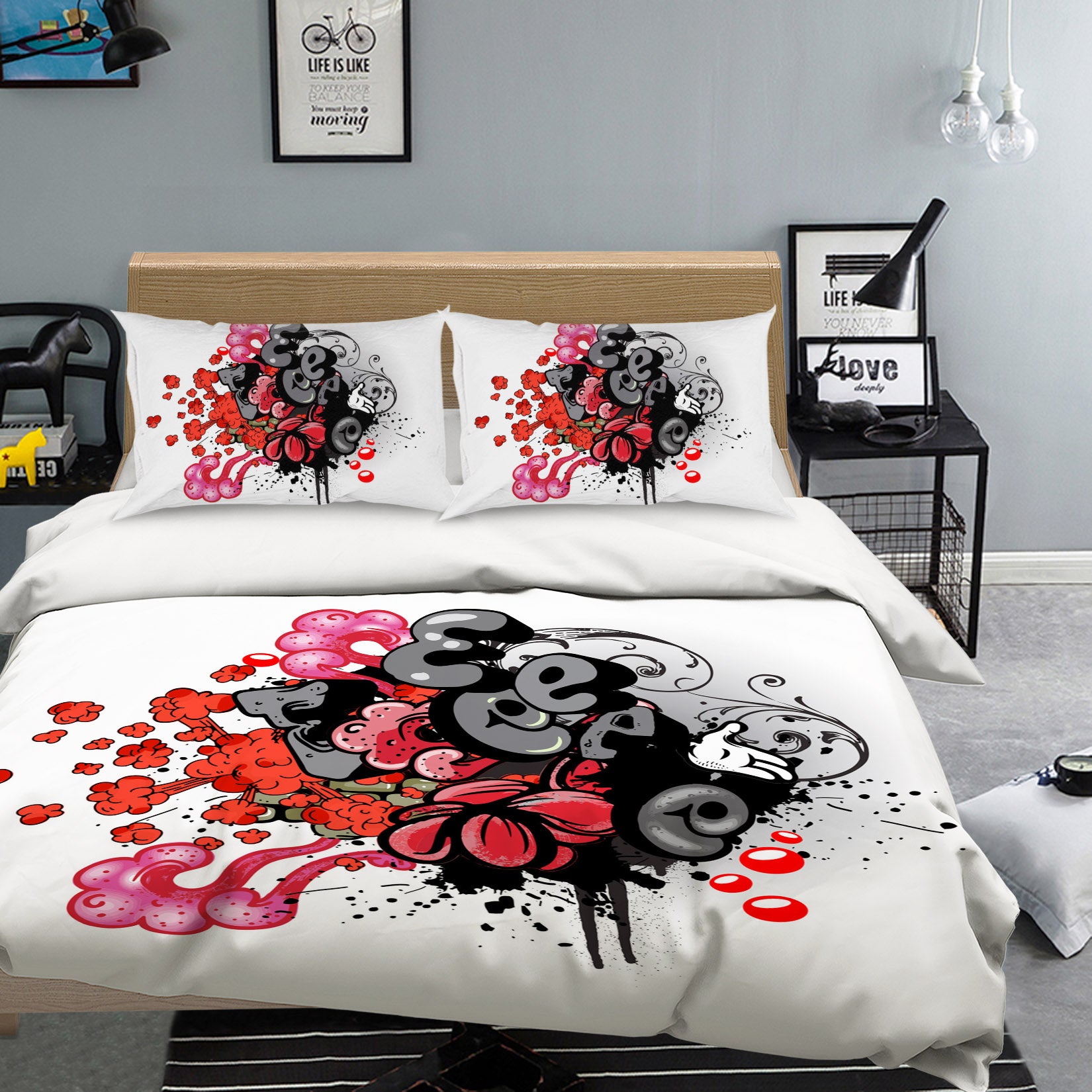 3D Alphabet Color Pattern 67021 Bed Pillowcases Quilt