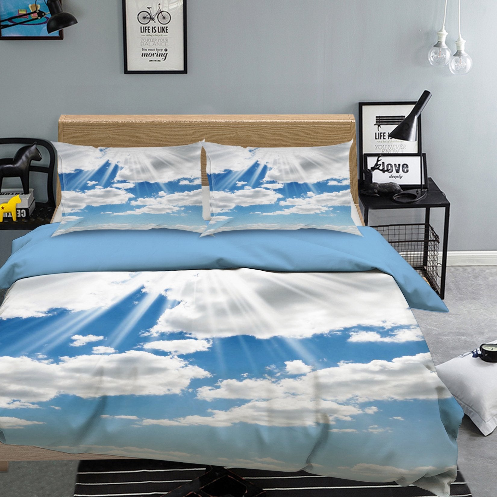 3D White Clouds 178 Bed Pillowcases Quilt Wallpaper AJ Wallpaper