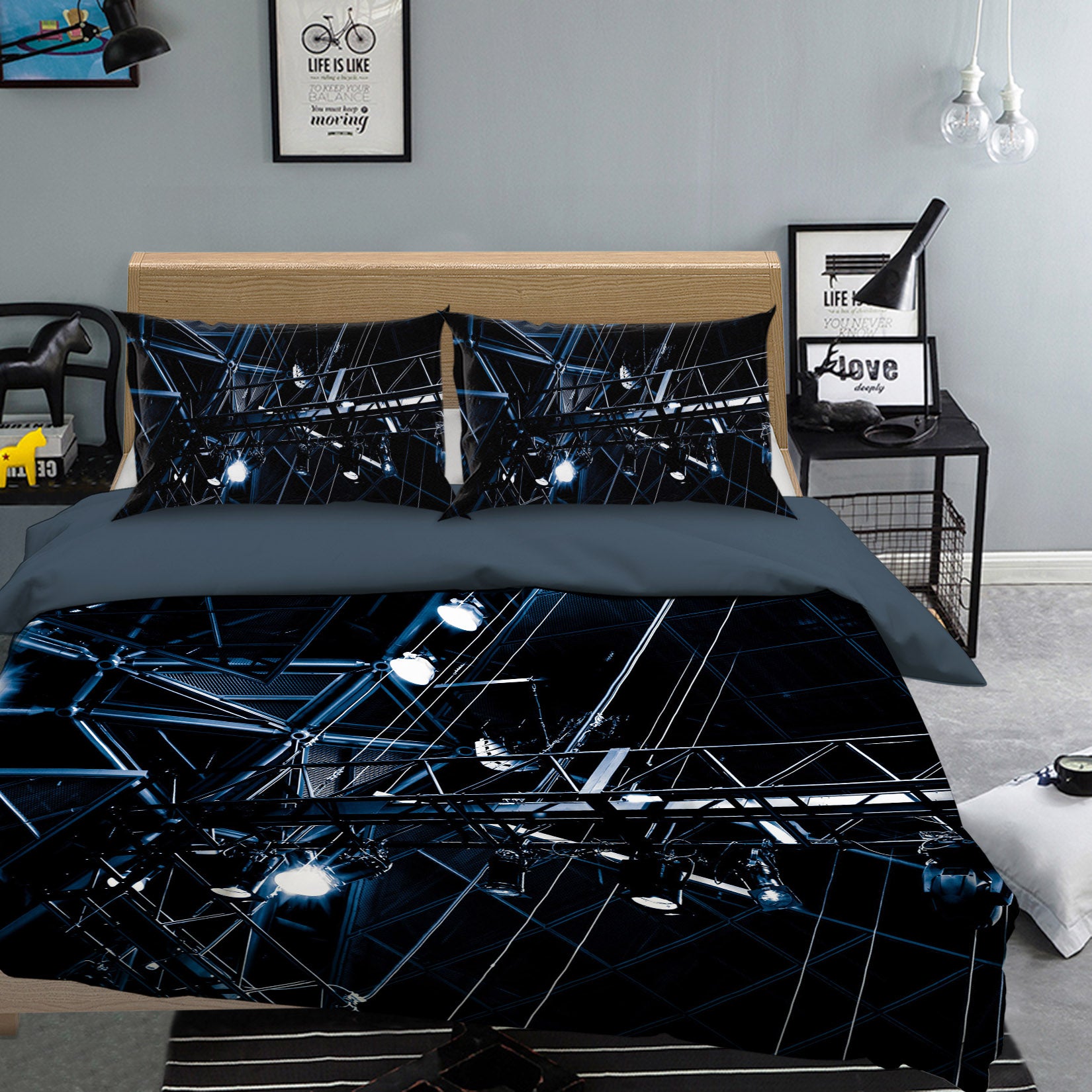 3D Night Light 2005 Noirblanc777 Bedding Bed Pillowcases Quilt