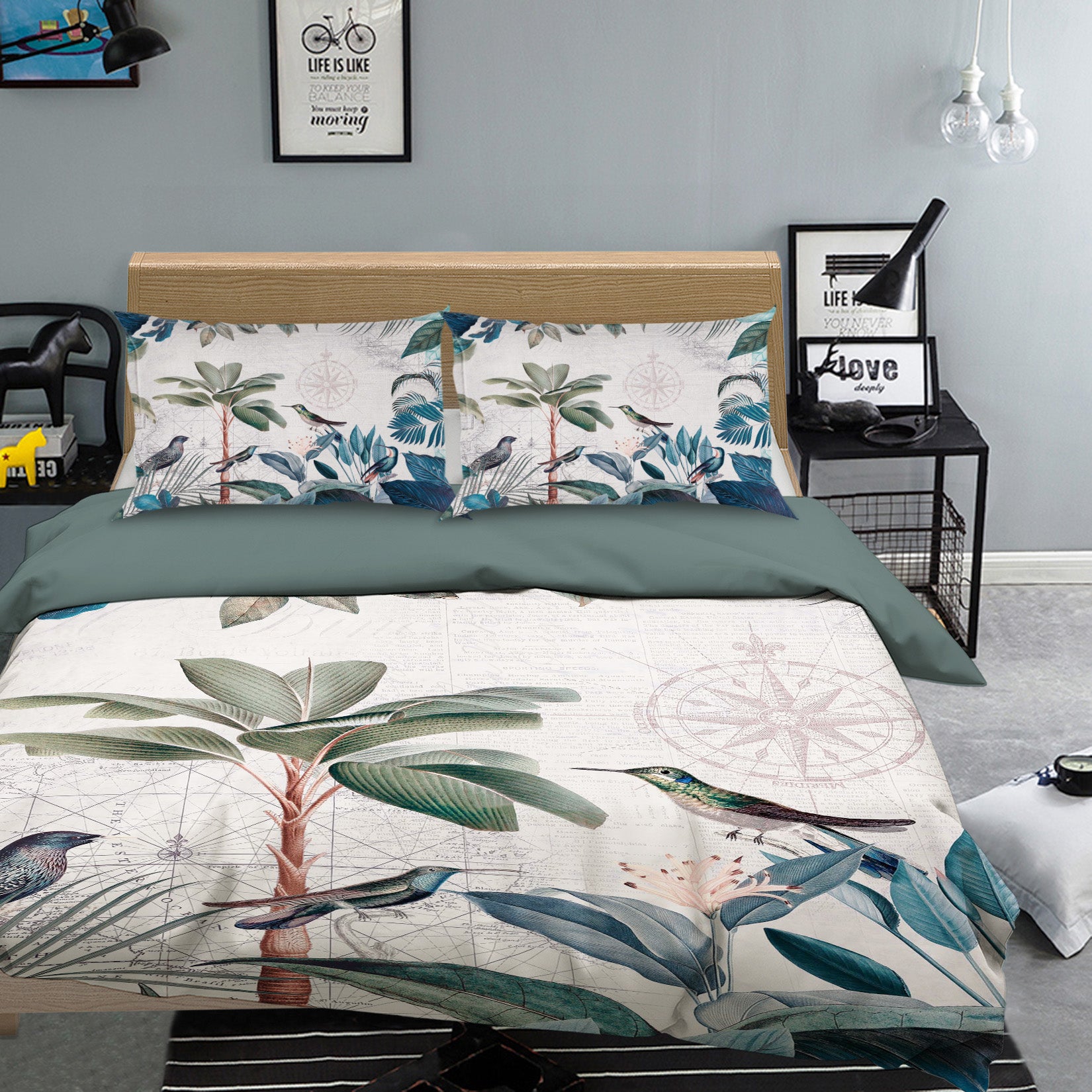 3D Birds Playing 123 Andrea haase Bedding Bed Pillowcases Quilt