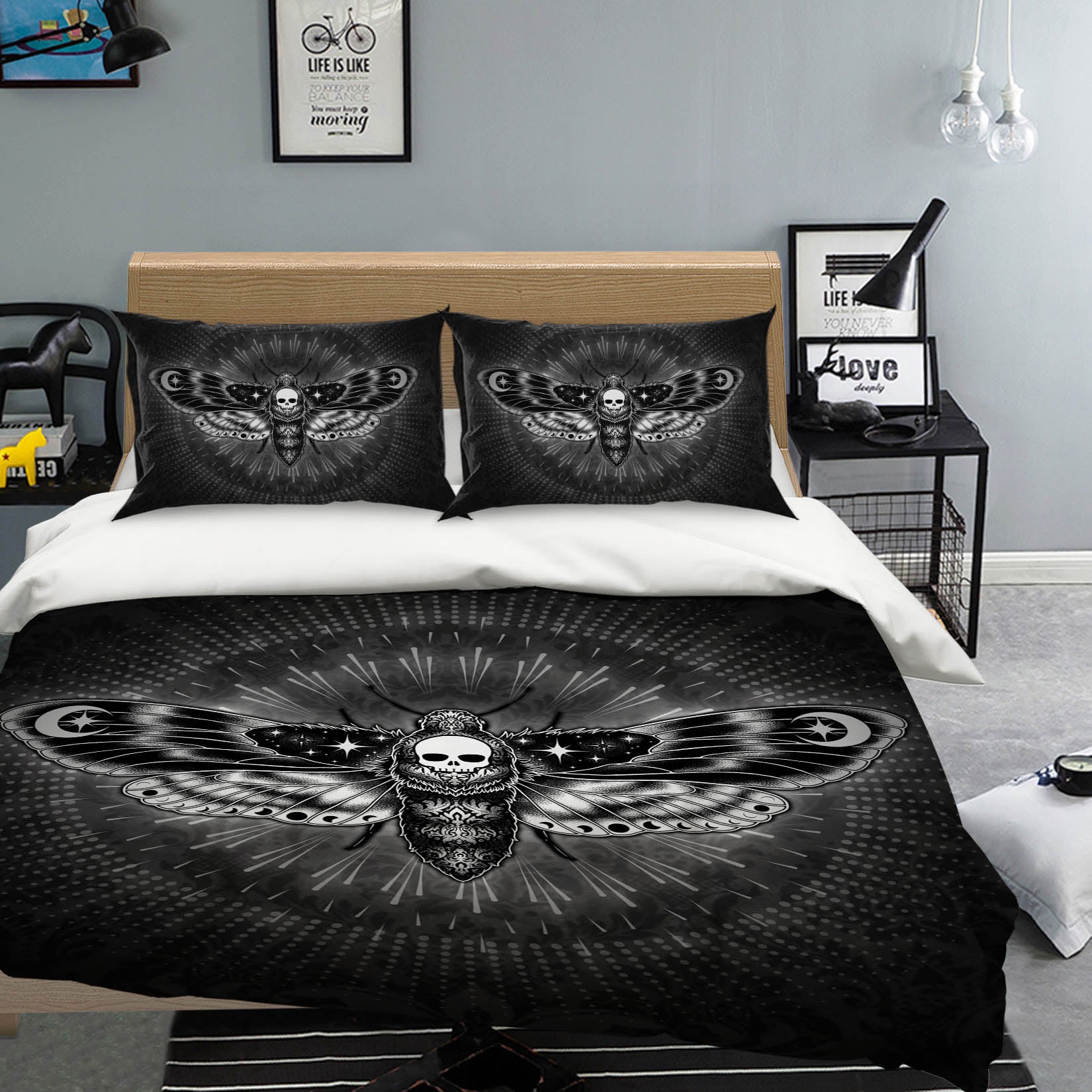3D Black Skull Insect 8839 Brigid Ashwood Bedding Bed Pillowcases Quilt Cover Duvet Cover