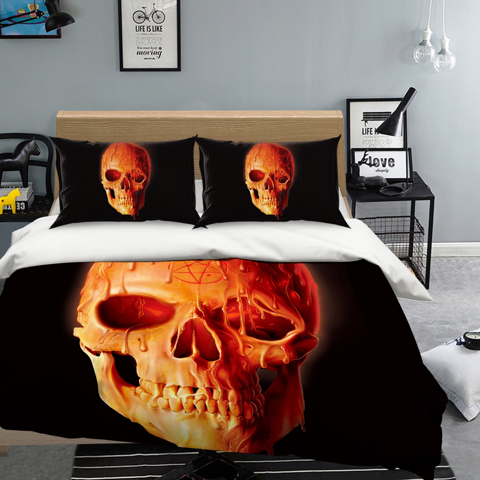 3D Wax Skull 099 Bed Pillowcases Quilt Exclusive Designer Vincent