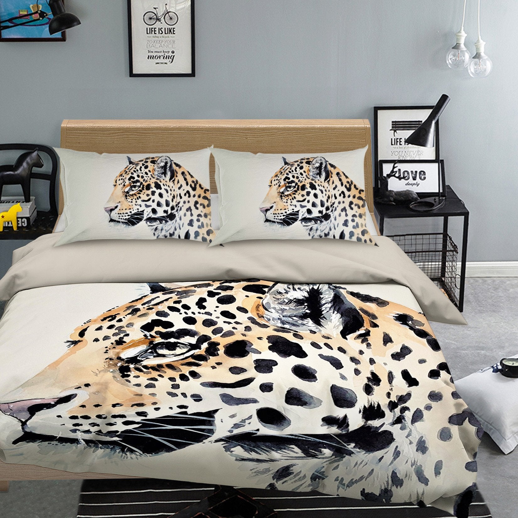 3D Cheetah Head 1972 Bed Pillowcases Quilt Quiet Covers AJ Creativity Home