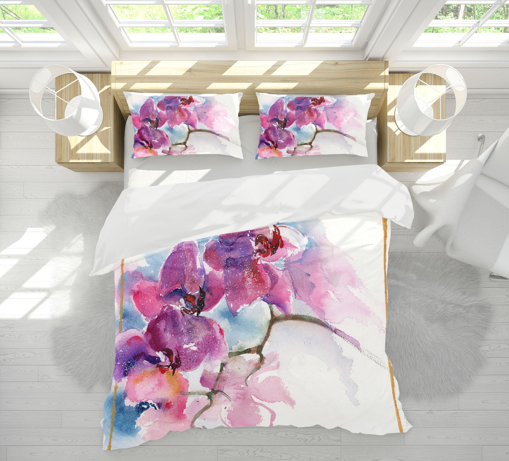 3D Colored Flowers 2007 Anne Farrall Doyle Bedding Bed Pillowcases Quilt