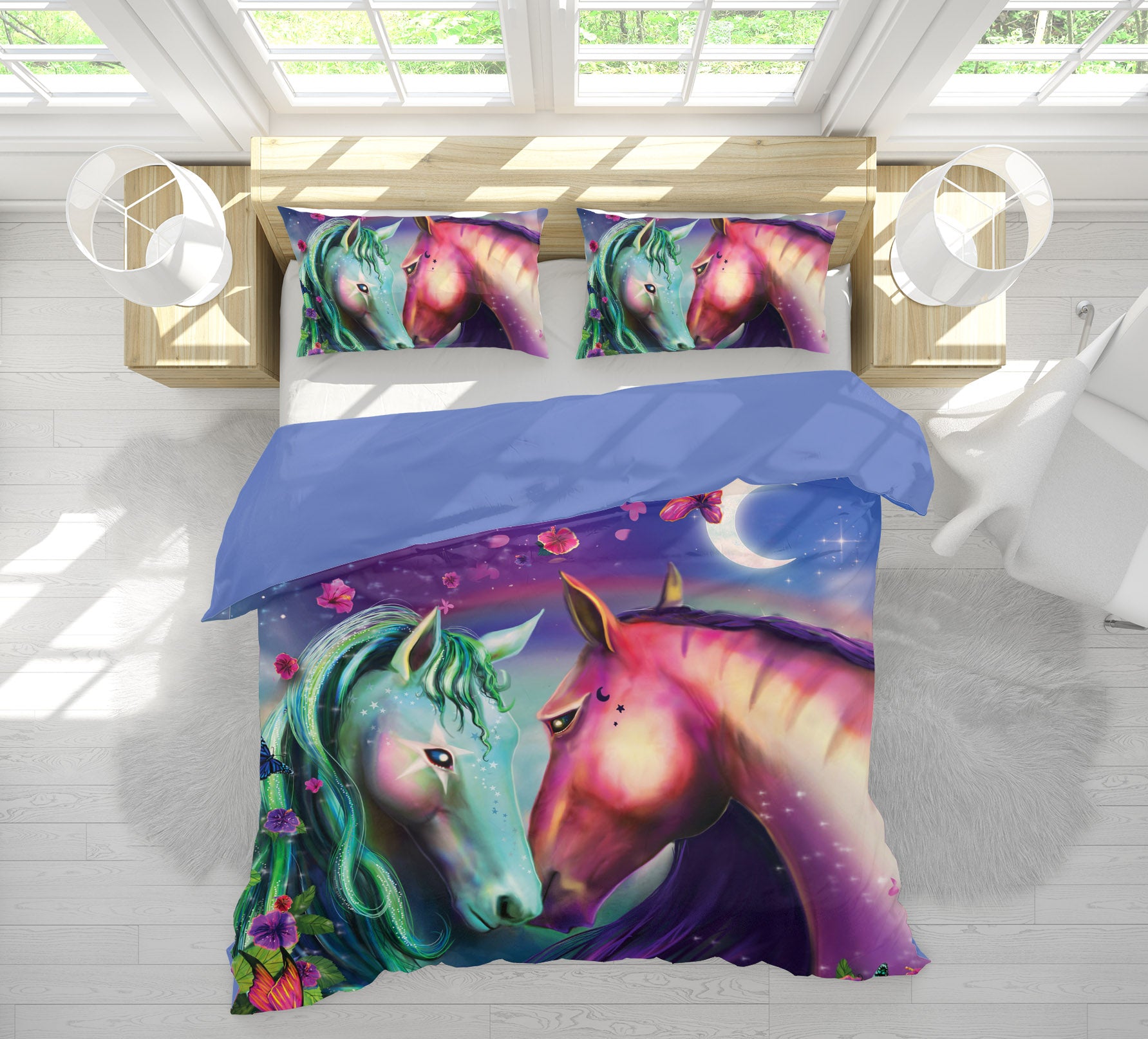 3D Unicorn Love 130 Rose Catherine Khan Bedding Bed Pillowcases Quilt
