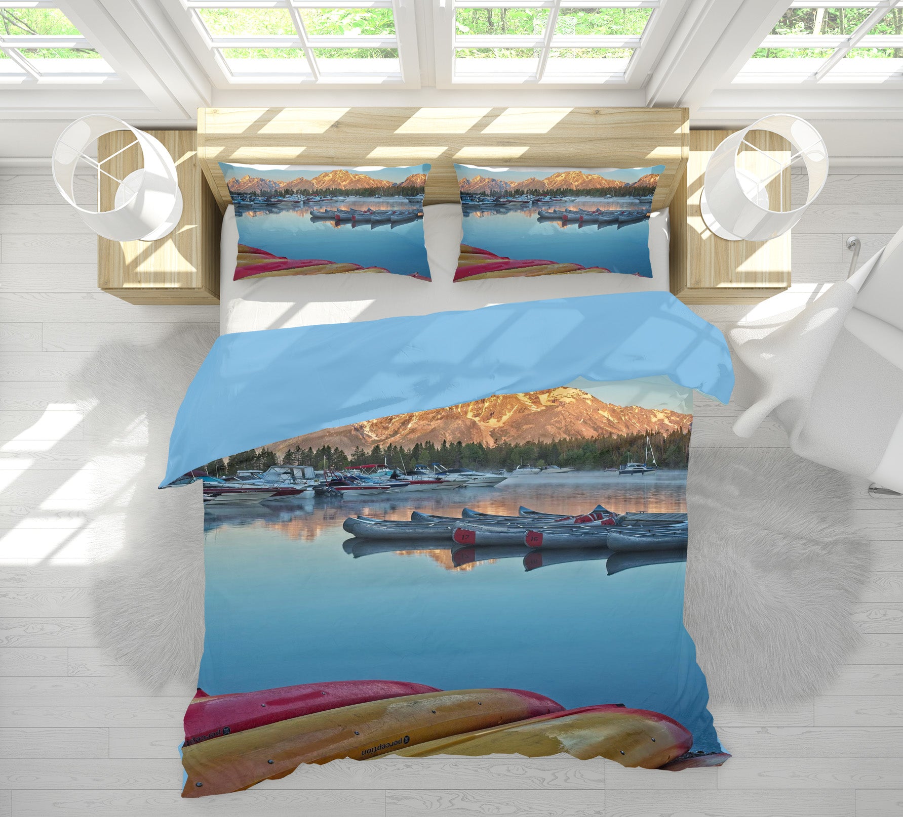 3D Waterside Mountain Peak 2132 Kathy Barefield Bedding Bed Pillowcases Quilt