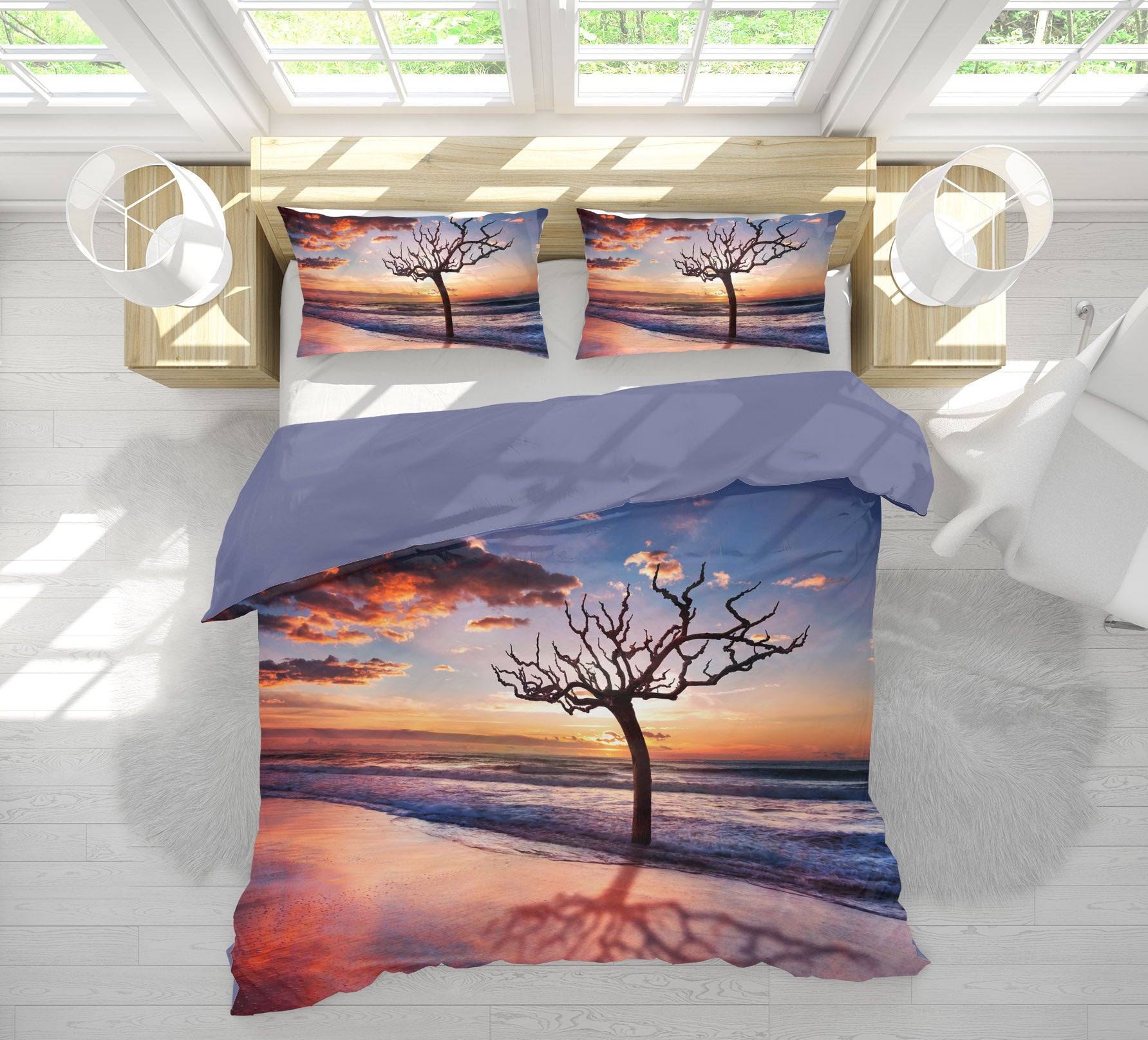 3D Pink Sunset Tree 161 Marco Carmassi Bedding Bed Pillowcases Quilt