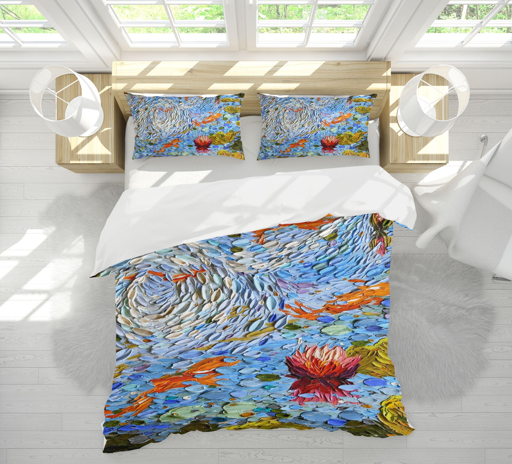 3D Lotus Pond 2113 Dena Tollefson bedding Bed Pillowcases Quilt