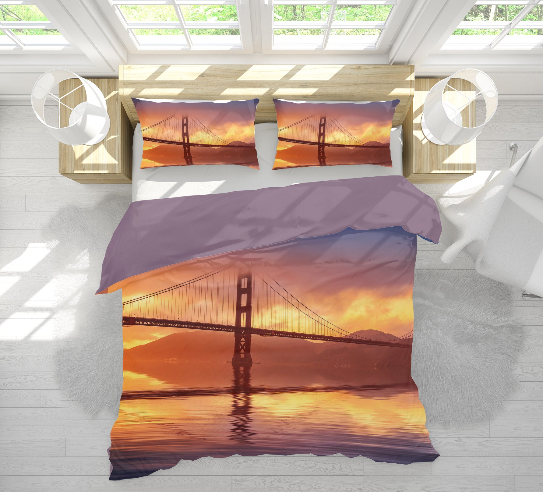 3D Burning Cloud Bridge 154 Marco Carmassi Bedding Bed Pillowcases Quilt