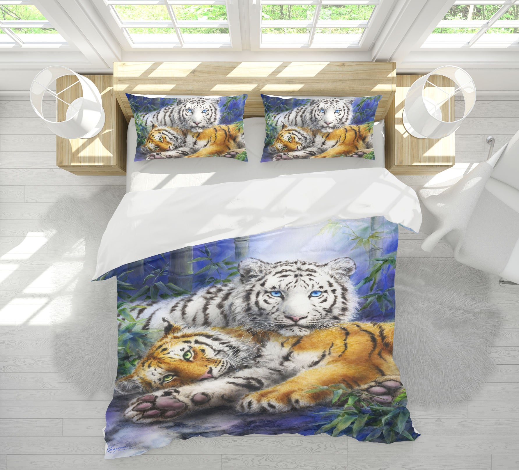3D Bamboo Tiger 4215 Kayomi Harai Bedding Bed Pillowcases Quilt Cover Duvet Cover