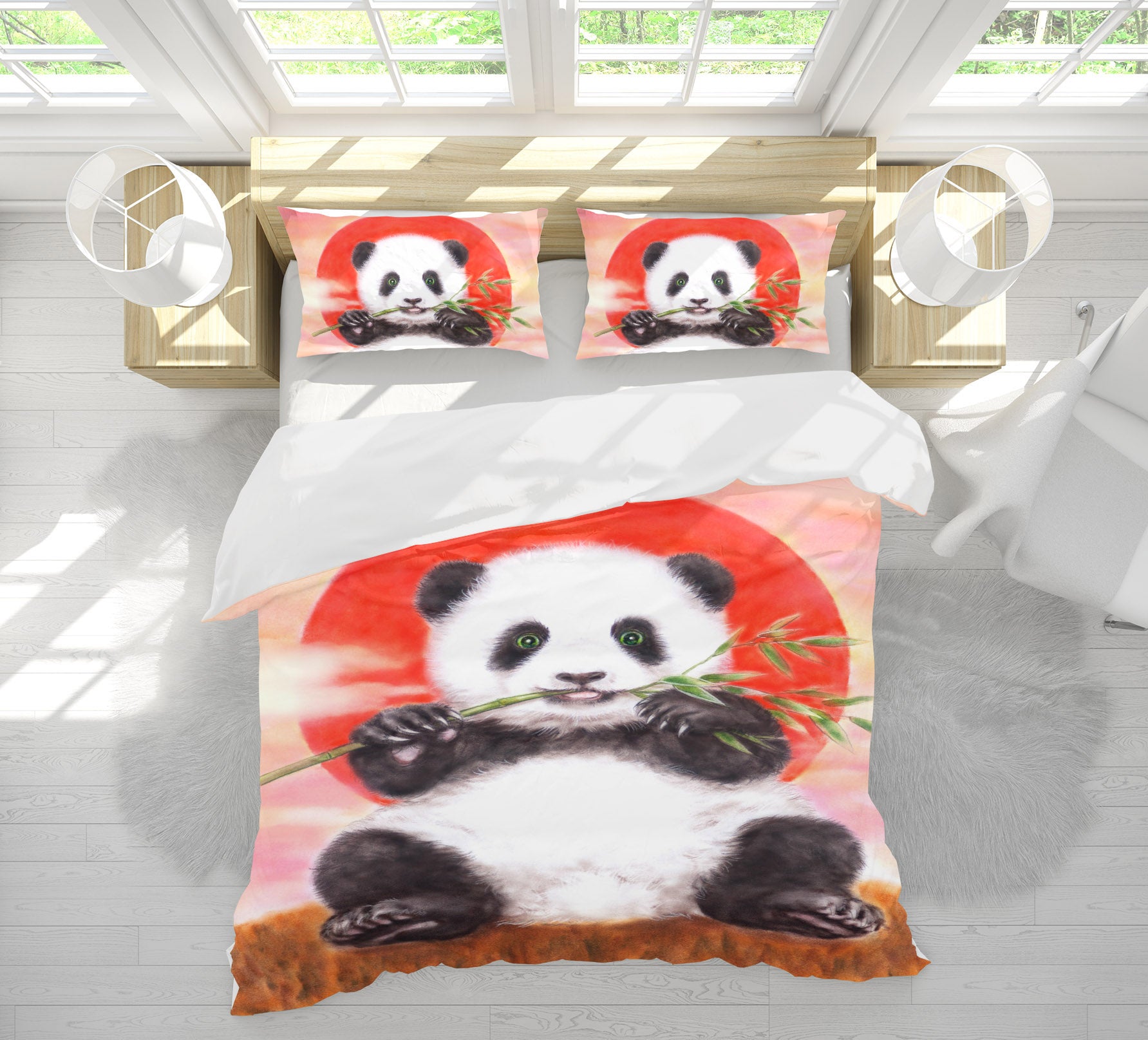 3D Sun Panda 5842 Kayomi Harai Bedding Bed Pillowcases Quilt Cover Duvet Cover