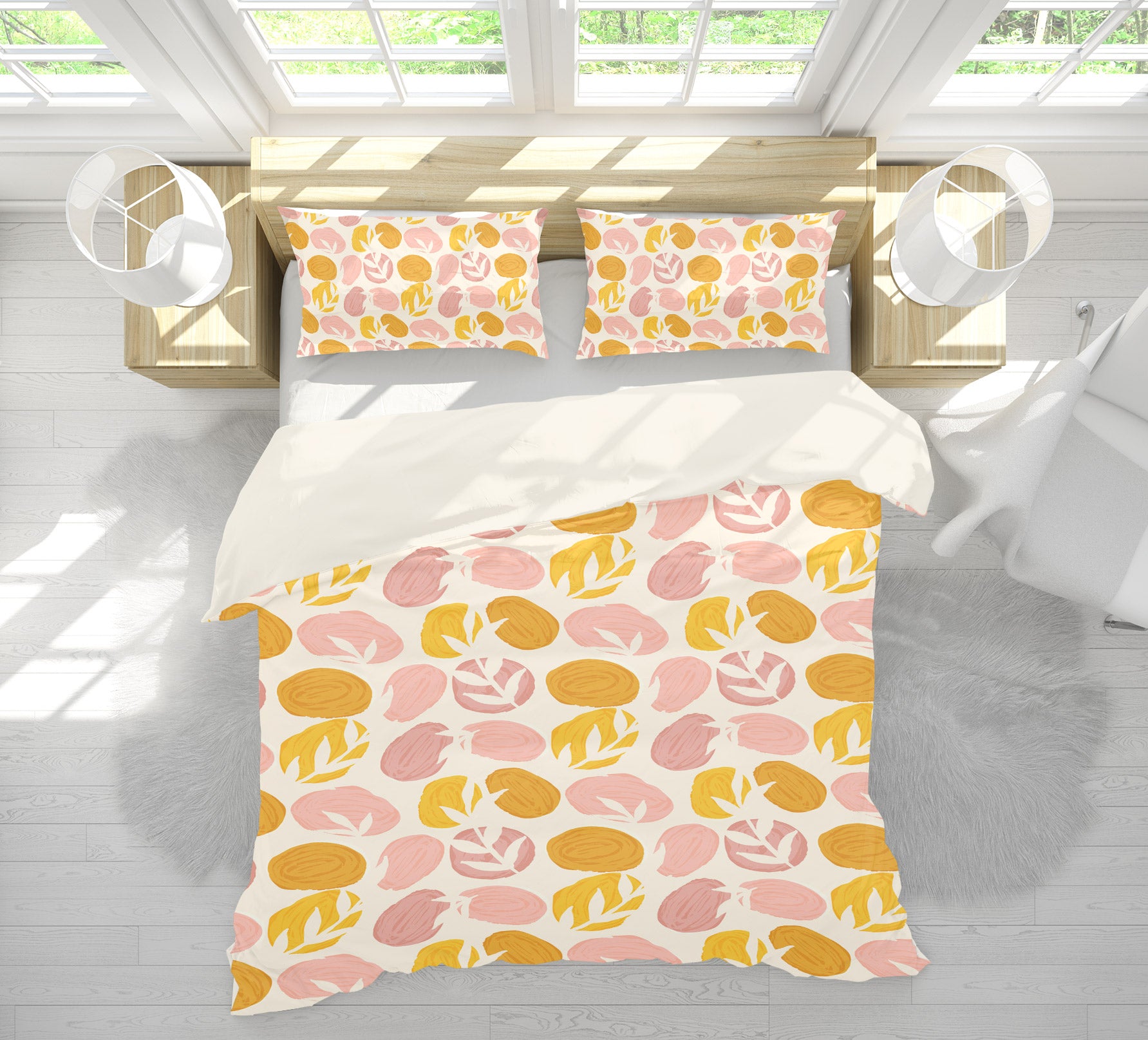 3D Pink Yellow Polka Dot Leavese 109120 Kashmira Jayaprakash Bedding Bed Pillowcases Quilt