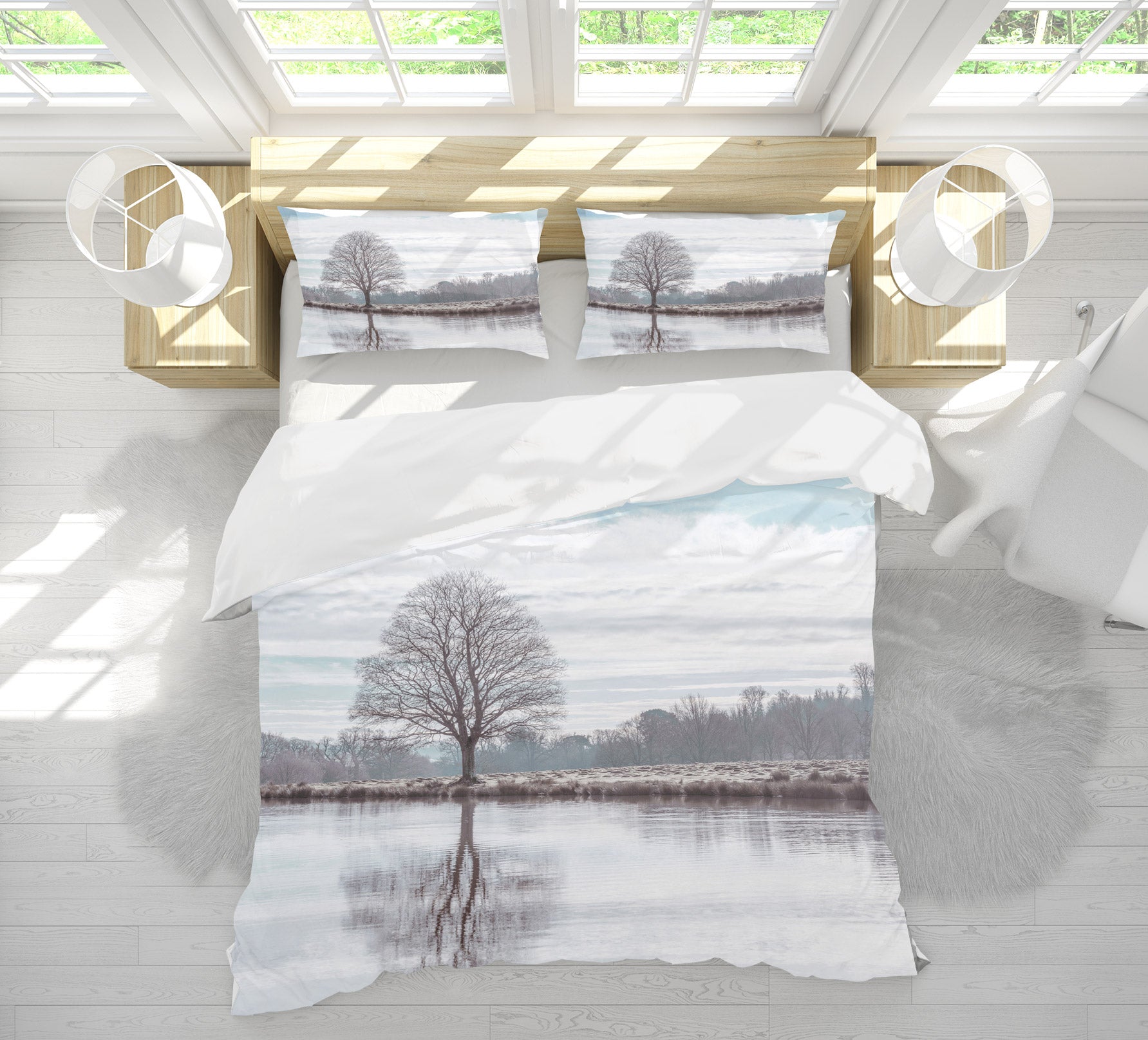 3D Lakeside Tree 1081 Assaf Frank Bedding Bed Pillowcases Quilt