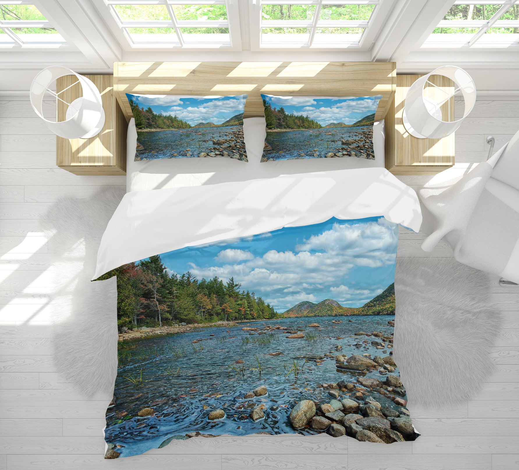 3D Small Stone Small River 62184 Kathy Barefield Bedding Bed Pillowcases Quilt