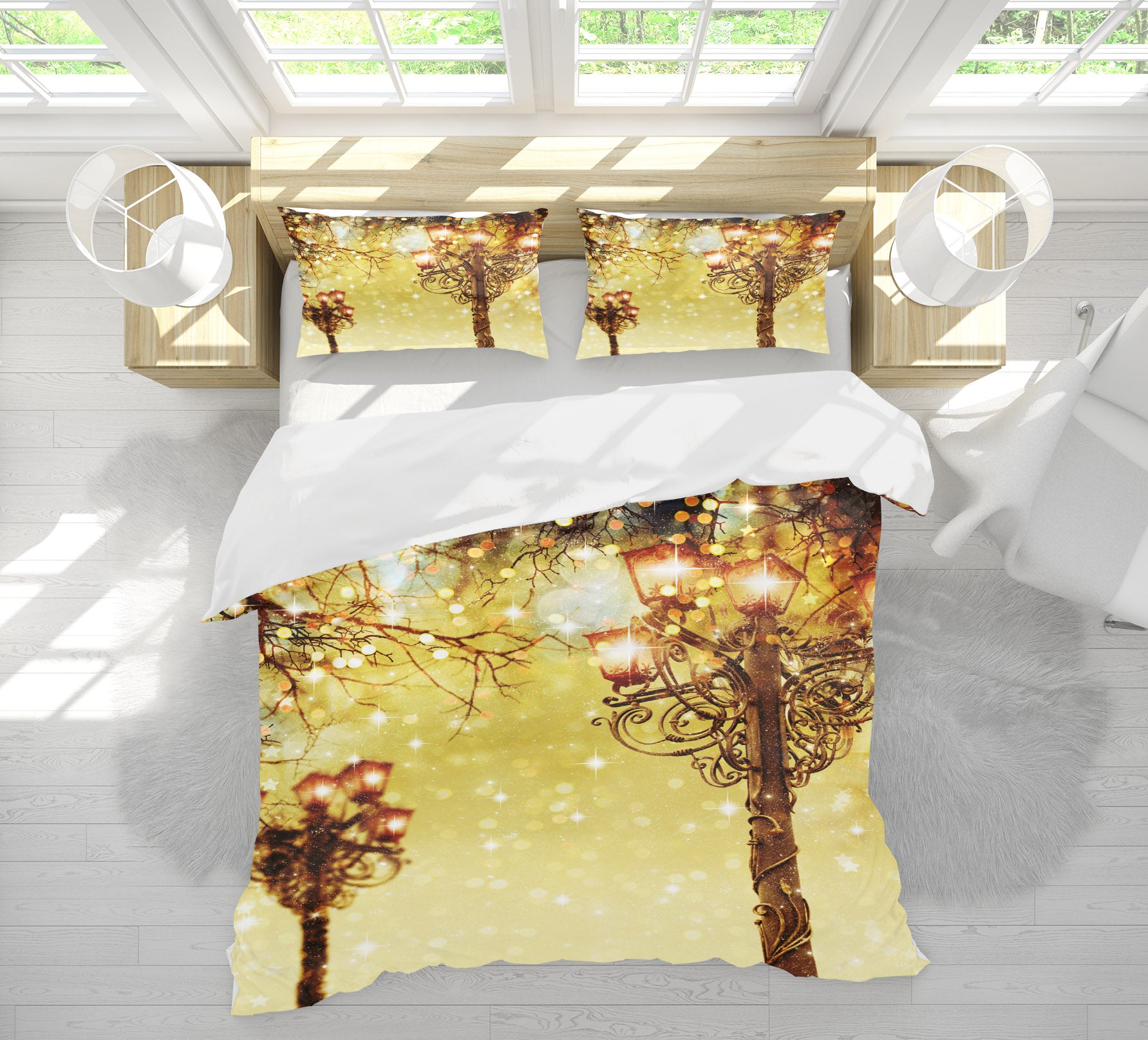 3D Street Lamp 52237 Christmas Quilt Duvet Cover Xmas Bed Pillowcases