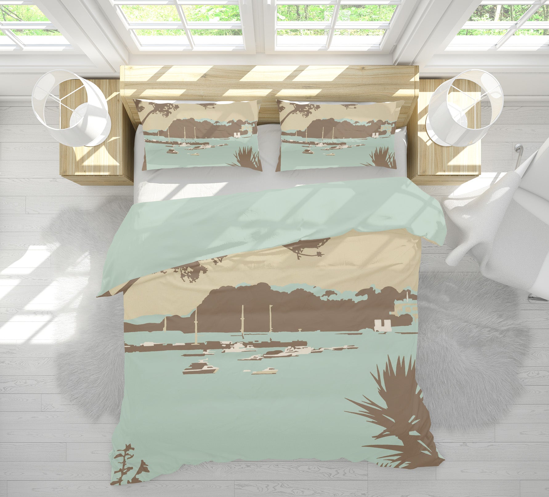3D Sandbanks Brownsea Island 2049 Steve Read Bedding Bed Pillowcases Quilt