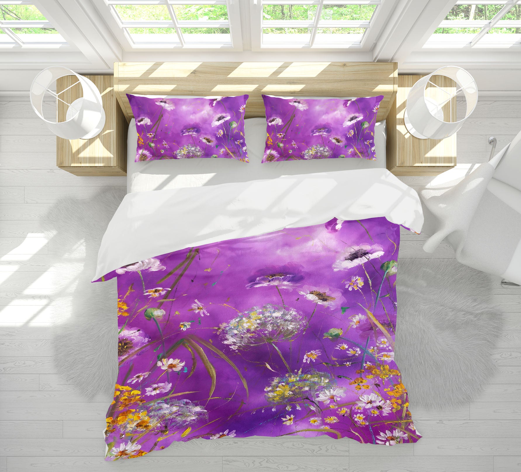3D Purple Flower 536 Skromova Marina Bedding Bed Pillowcases Quilt