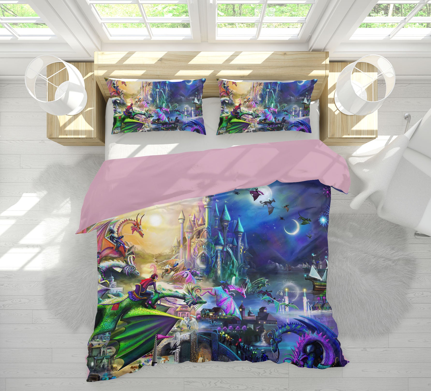 3D Wonderland 110 Rose Catherine Khan Bedding Bed Pillowcases Quilt